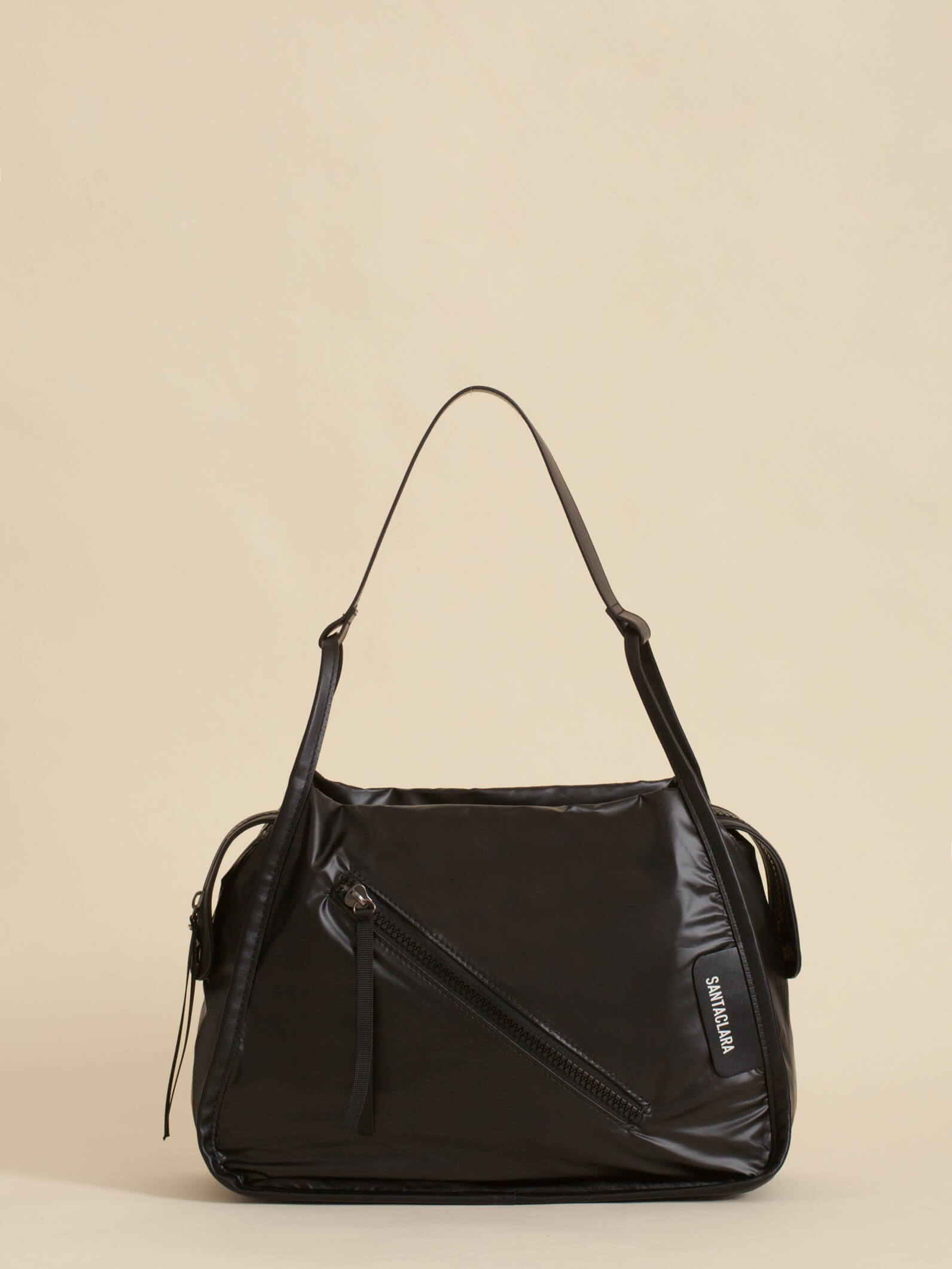 Cartera Nacar Negro Puffer