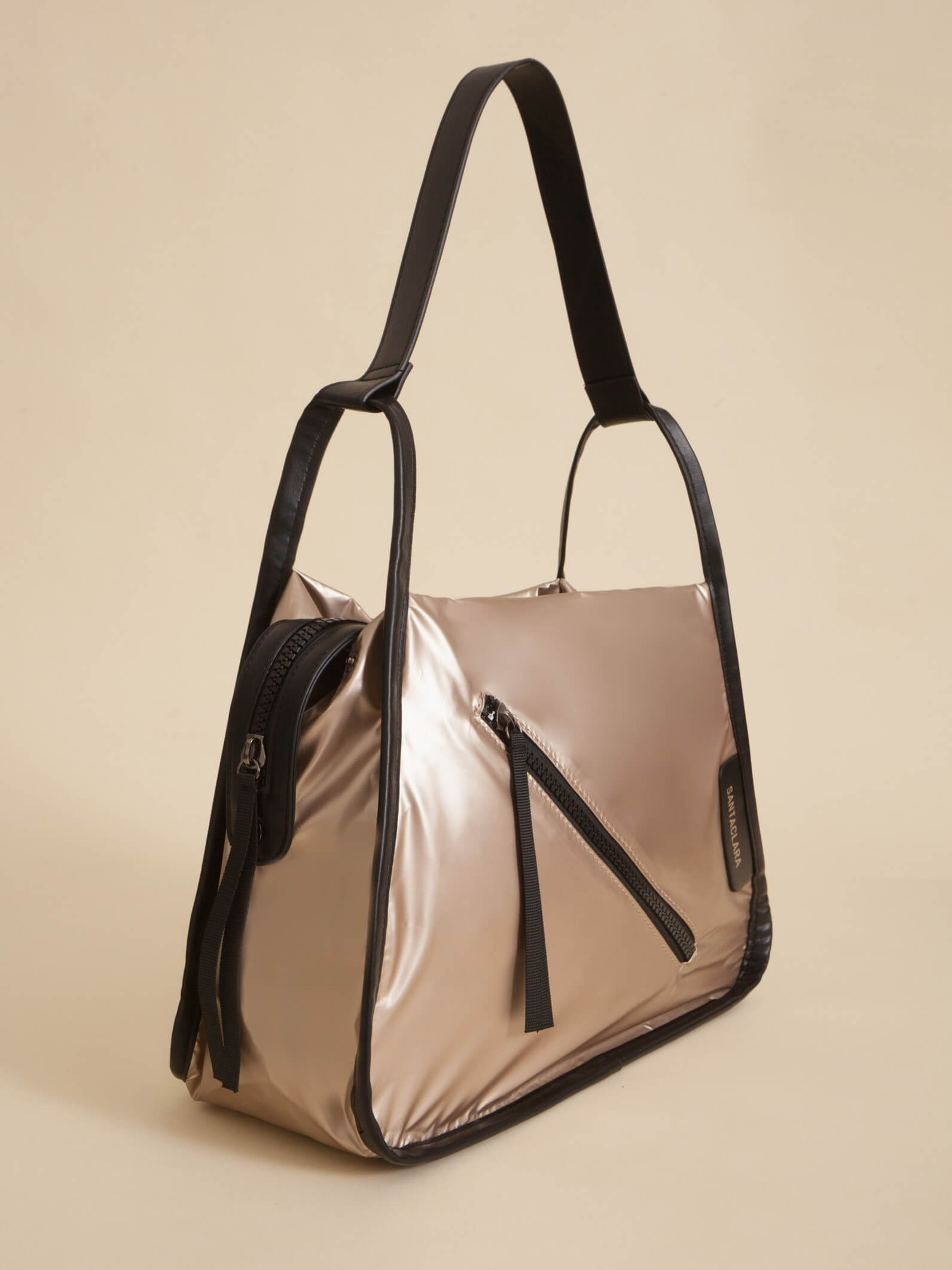 Cartera Nacar Platino Puffer