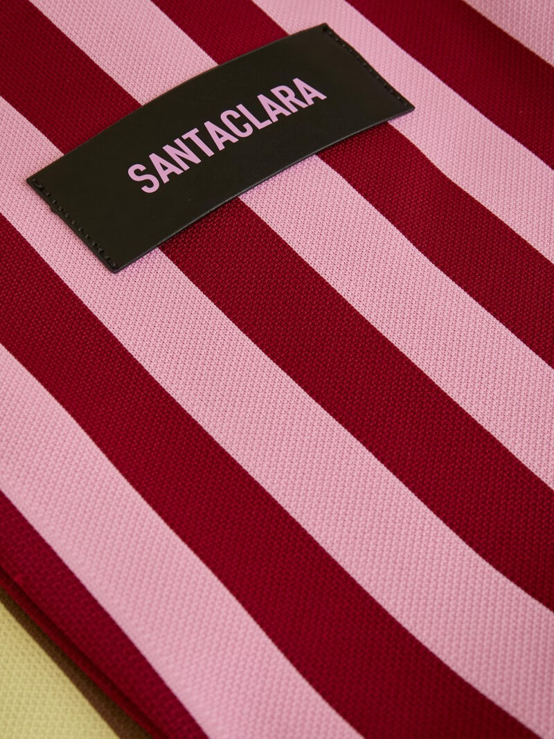 Tote Bag Tejida Stripes Bordo