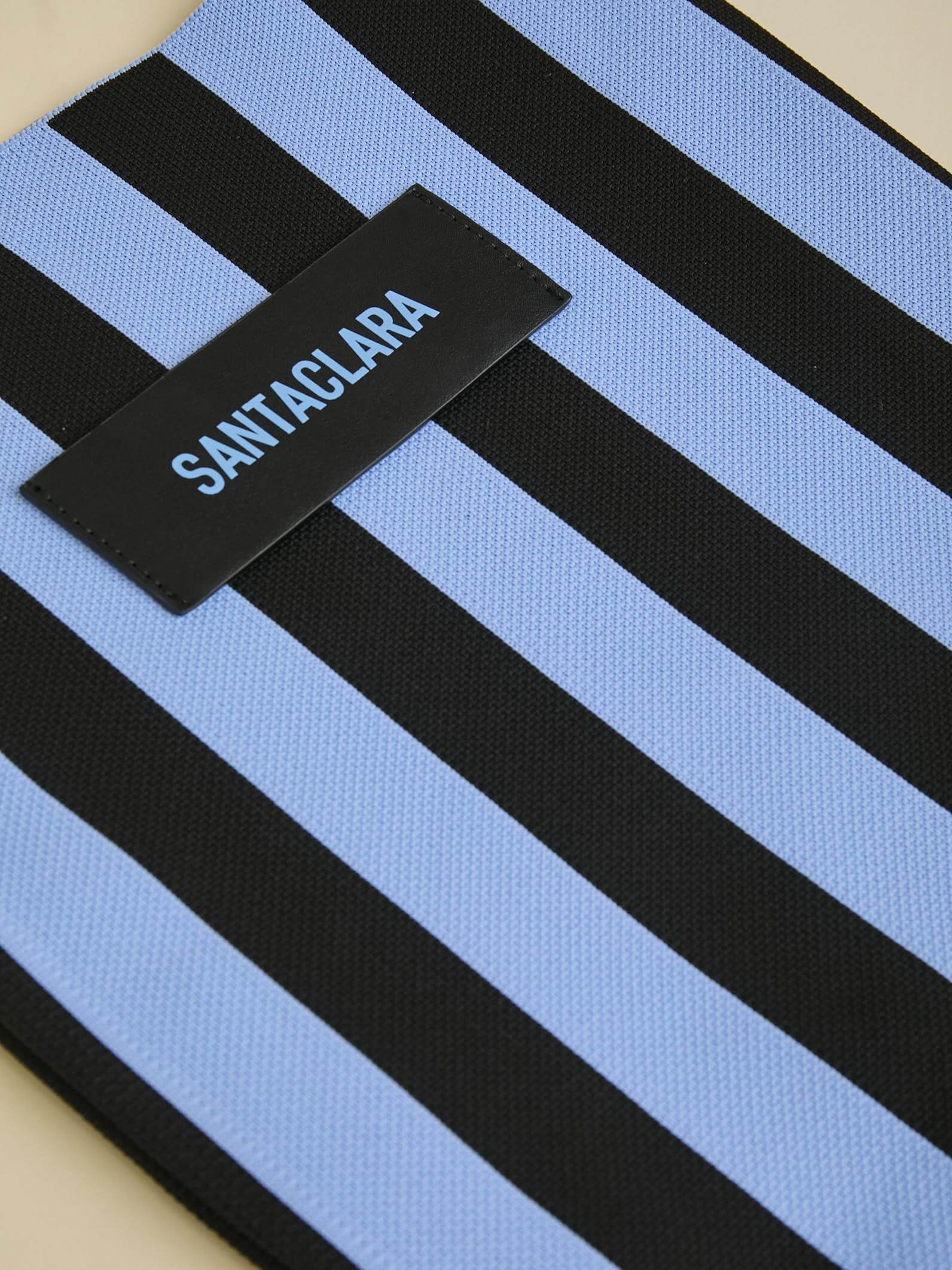 Tote Bag Tejida Stripes Negro