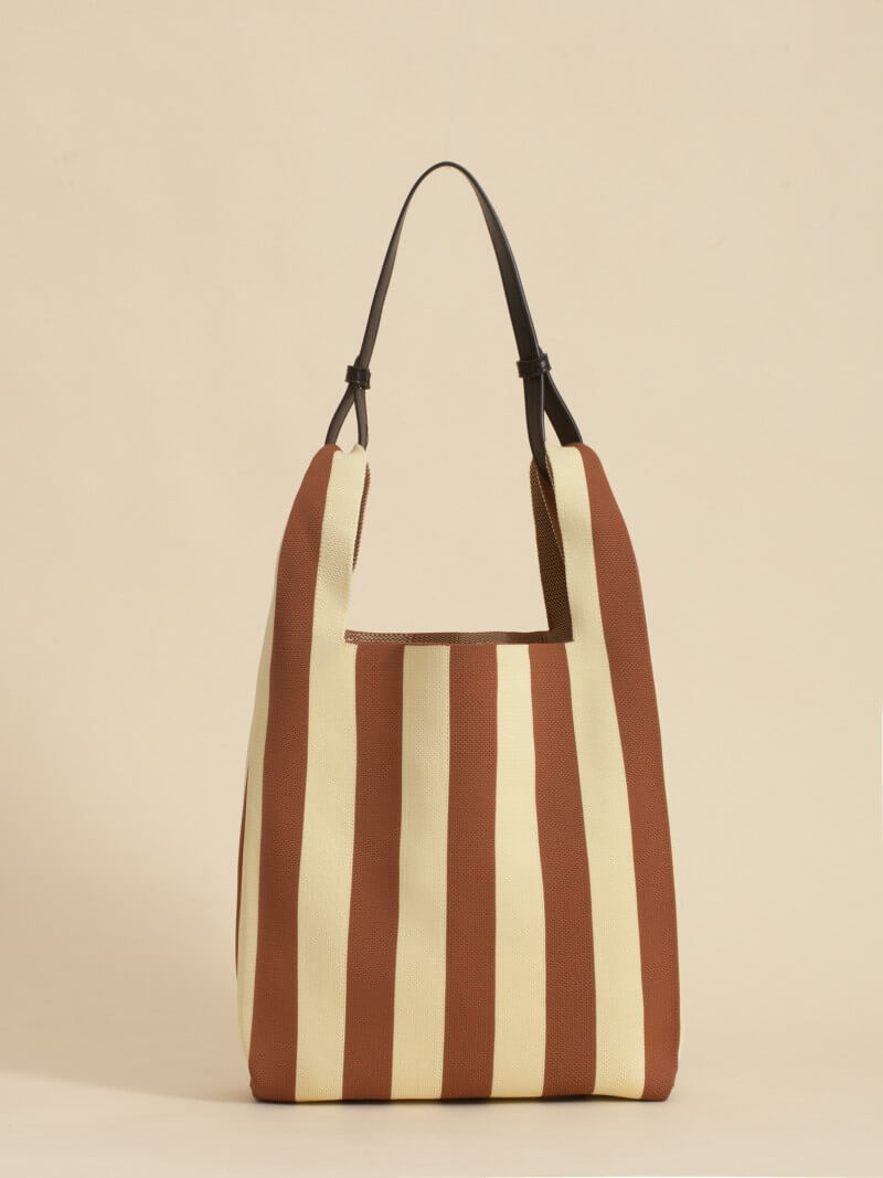 Tote Bag Tejida Stripes Amarillo