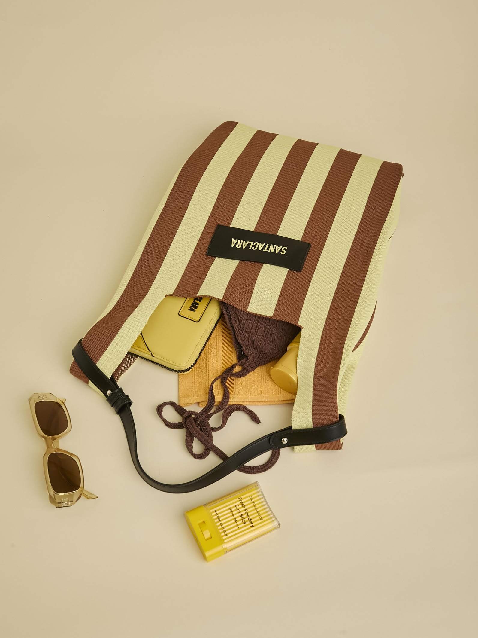 Tote Bag Tejida Stripes Amarillo