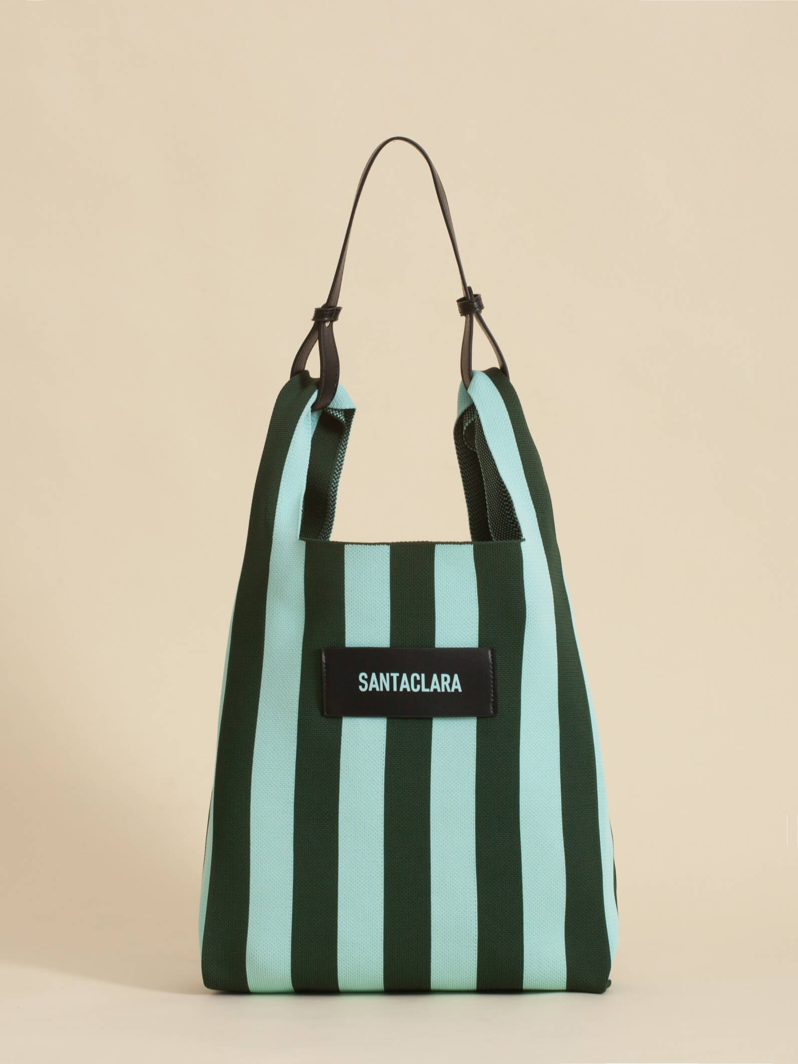 Tote Bag Tejida Stripes Verde