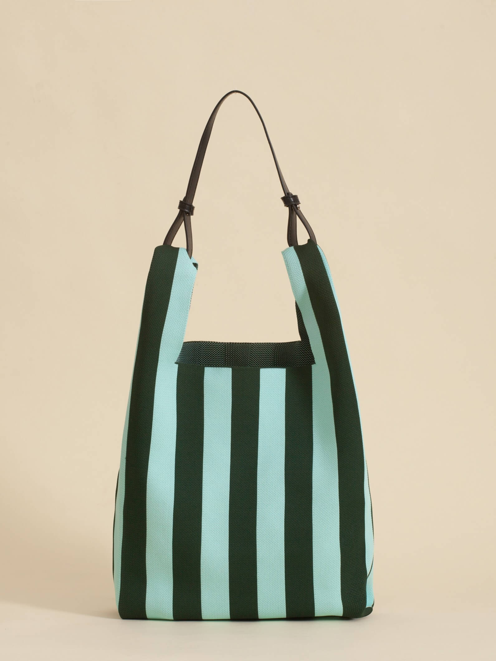 Tote Bag Tejida Stripes Verde