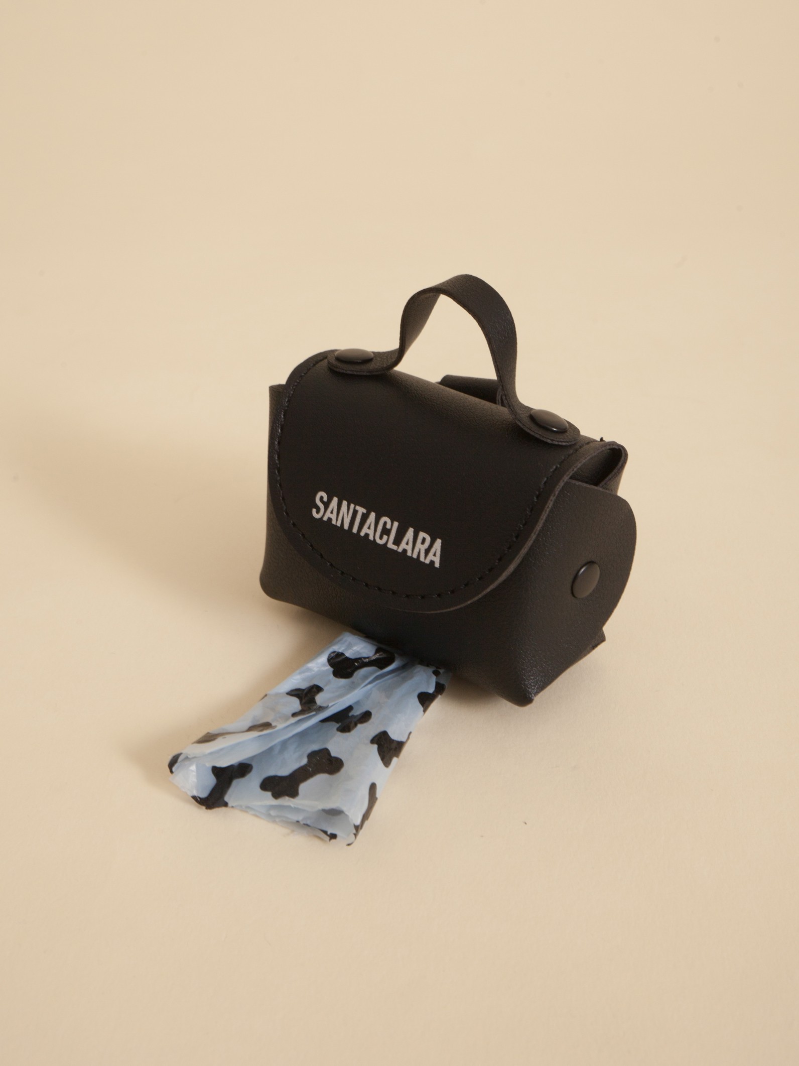 Poop Bag Huella Negro Para Mascotas