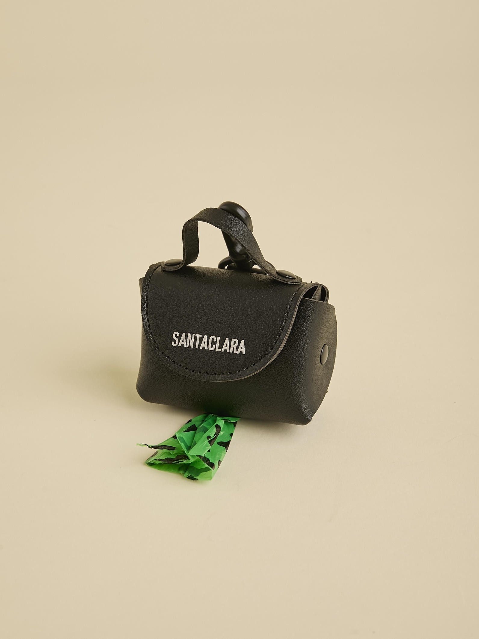 Poop Bag Huella Negro Para Mascotas