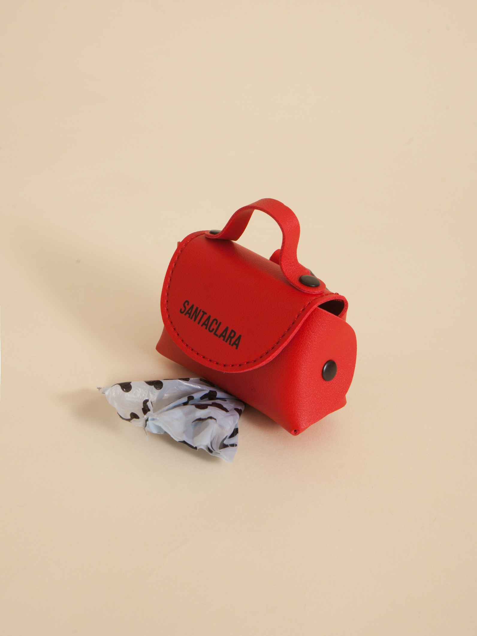 Poop Bag Huella Rojo Para Mascotas