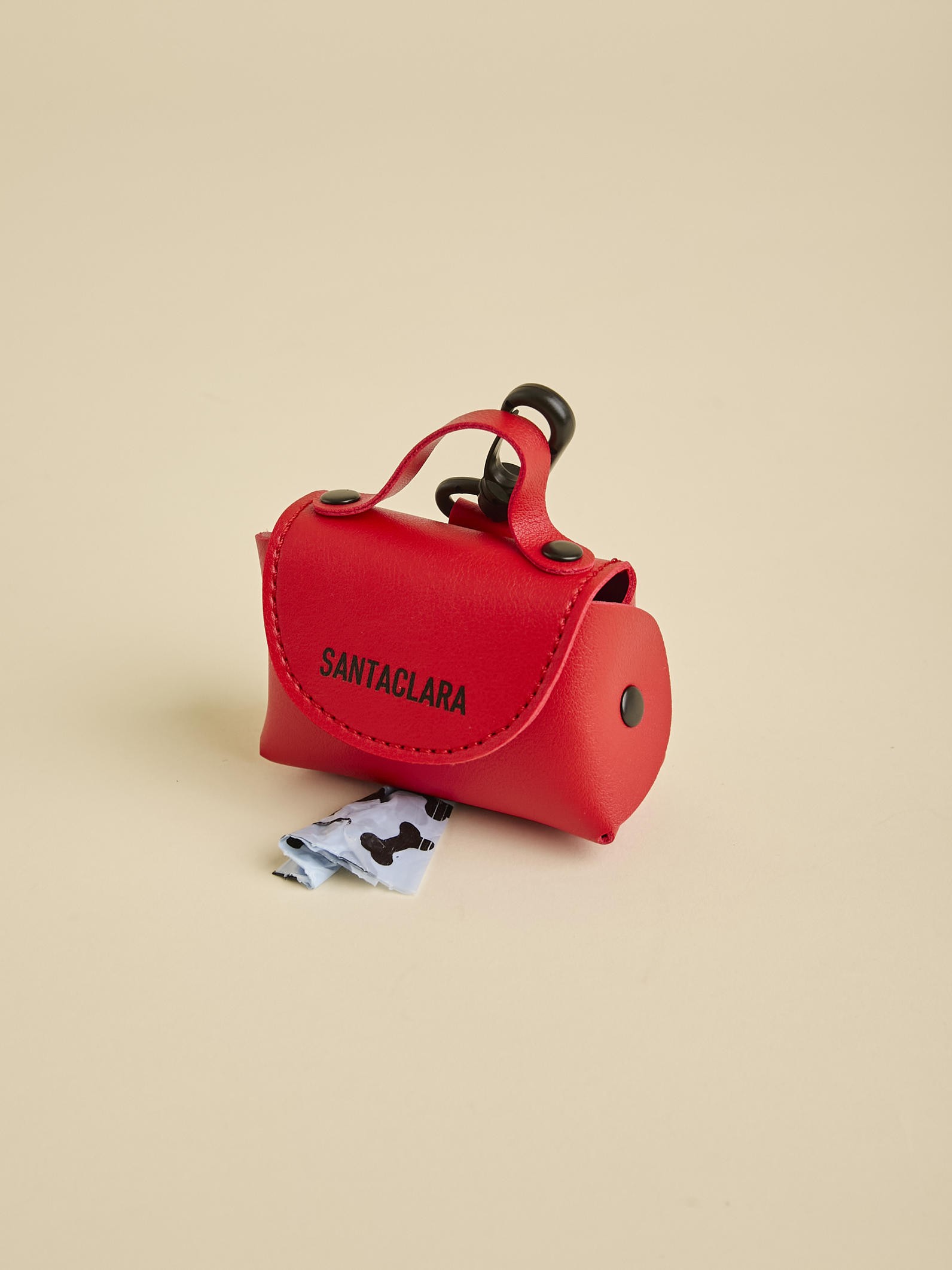 Poop Bag Huella Rojo Para Mascotas