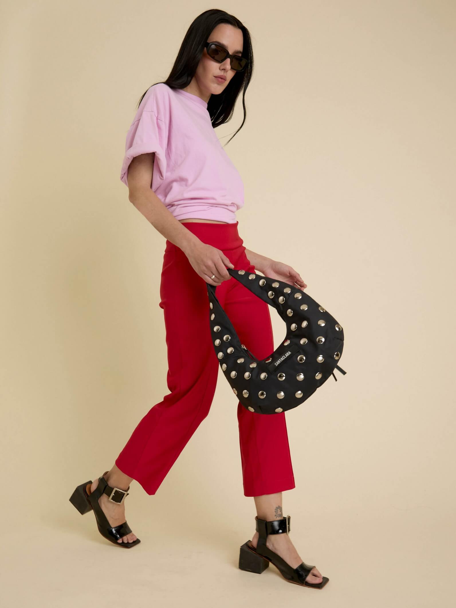 Minibag Magui Negra Con Tachas