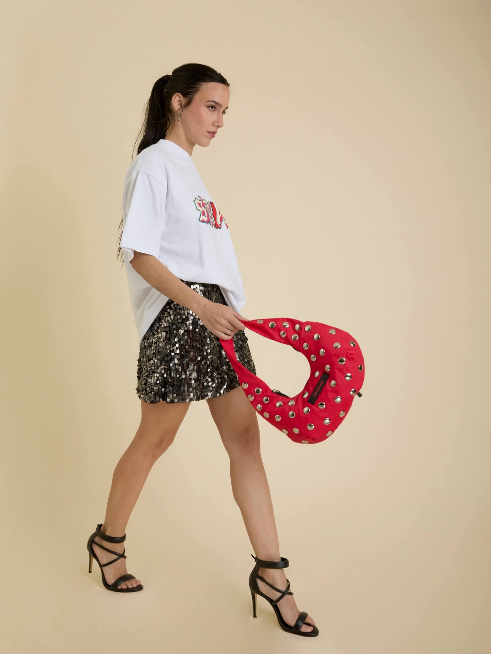 Minibag Magui Roja Con Tachas