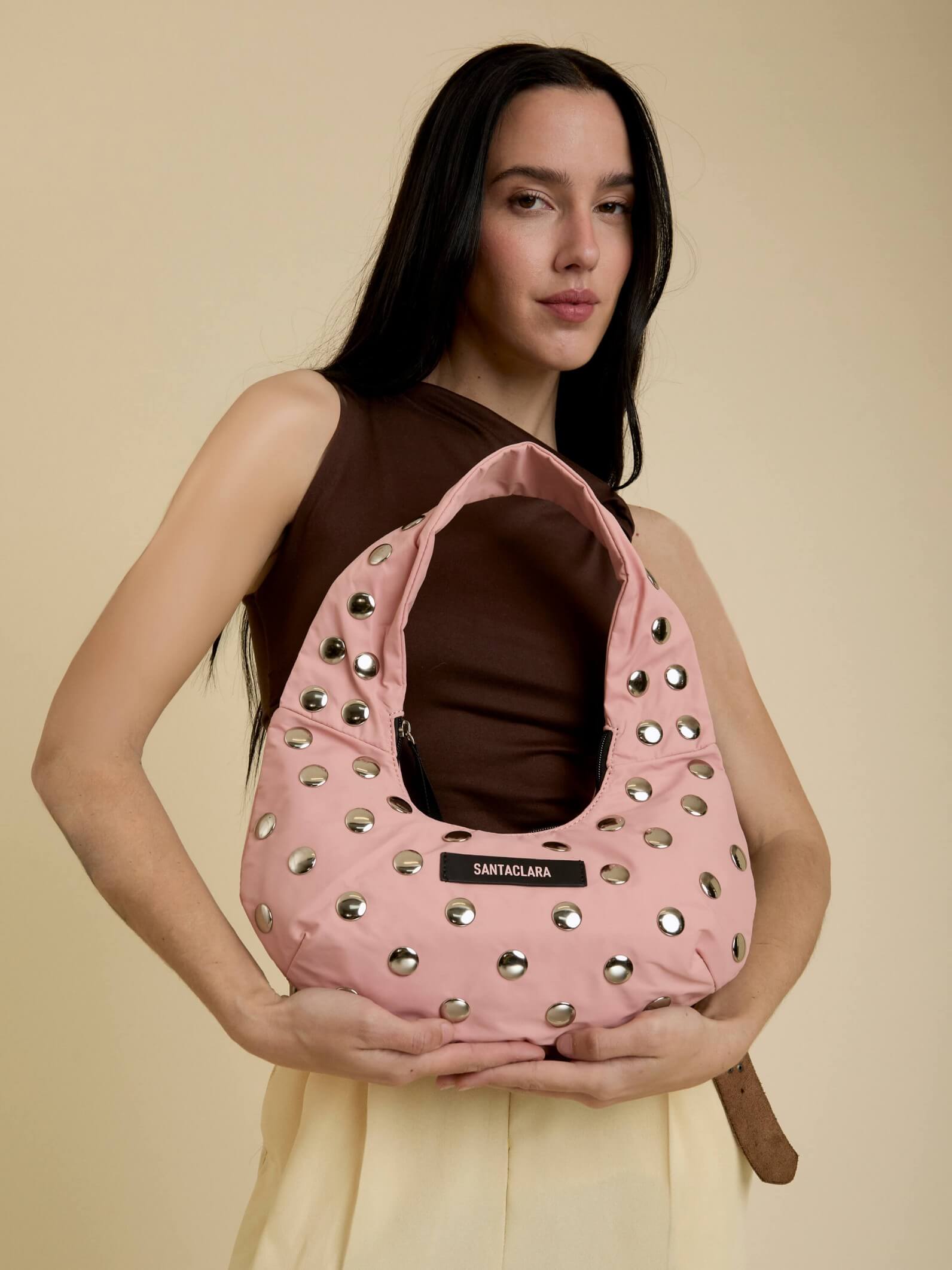 Minibag Magui Rosa Viejo Con Tachas