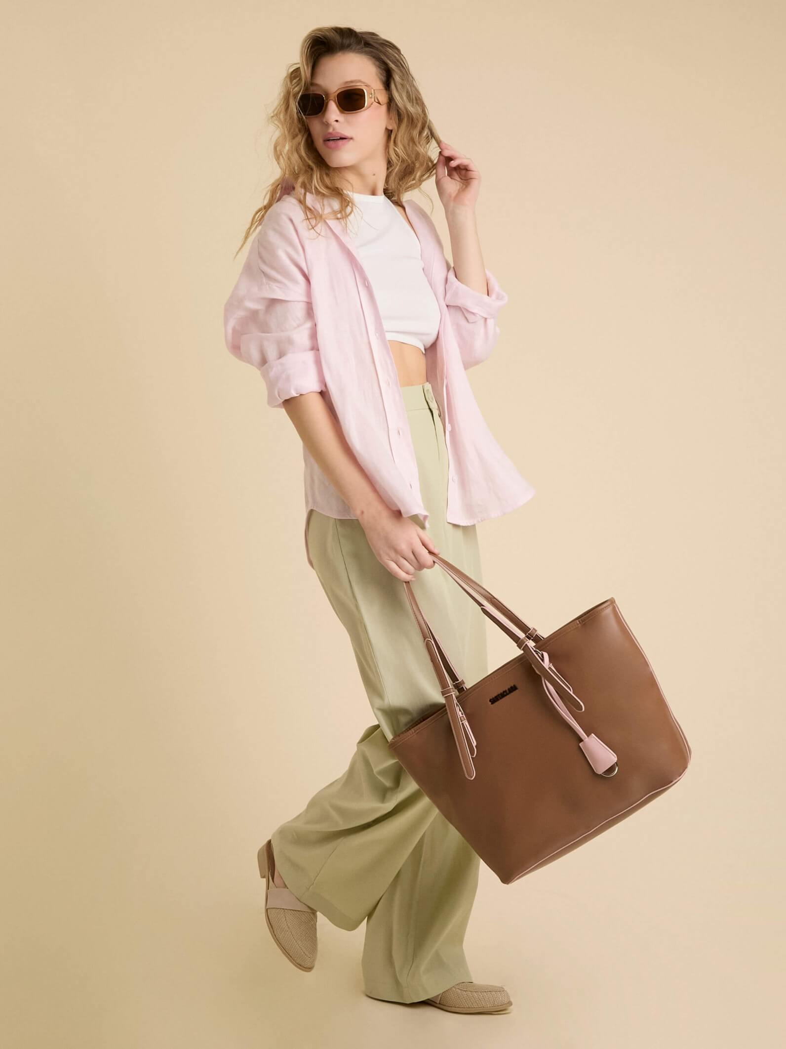 Cartera Shopper Nora Cafe Mocka Mousse Porta Notebook