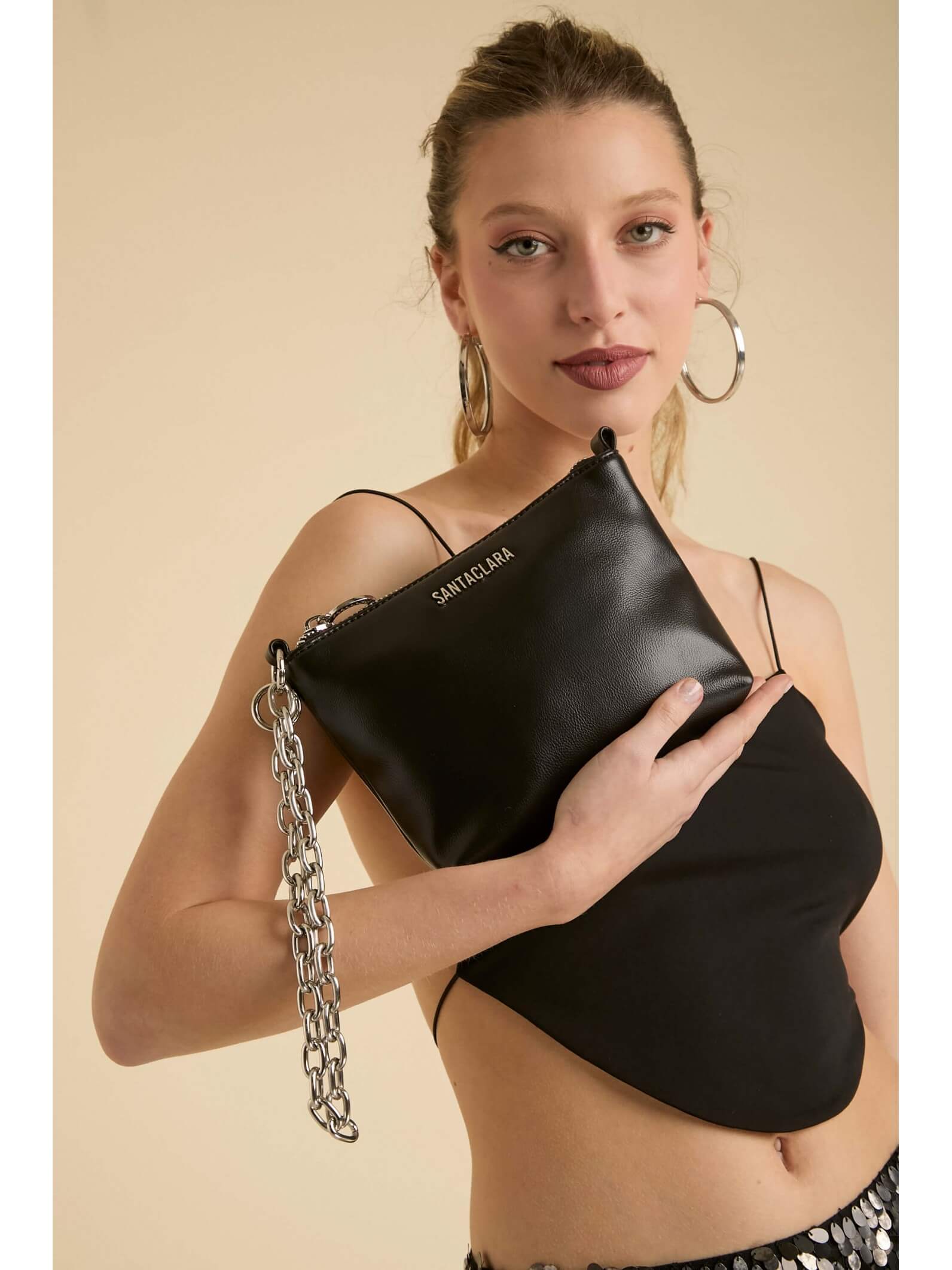 Minibag Agra Negra Con Cadena