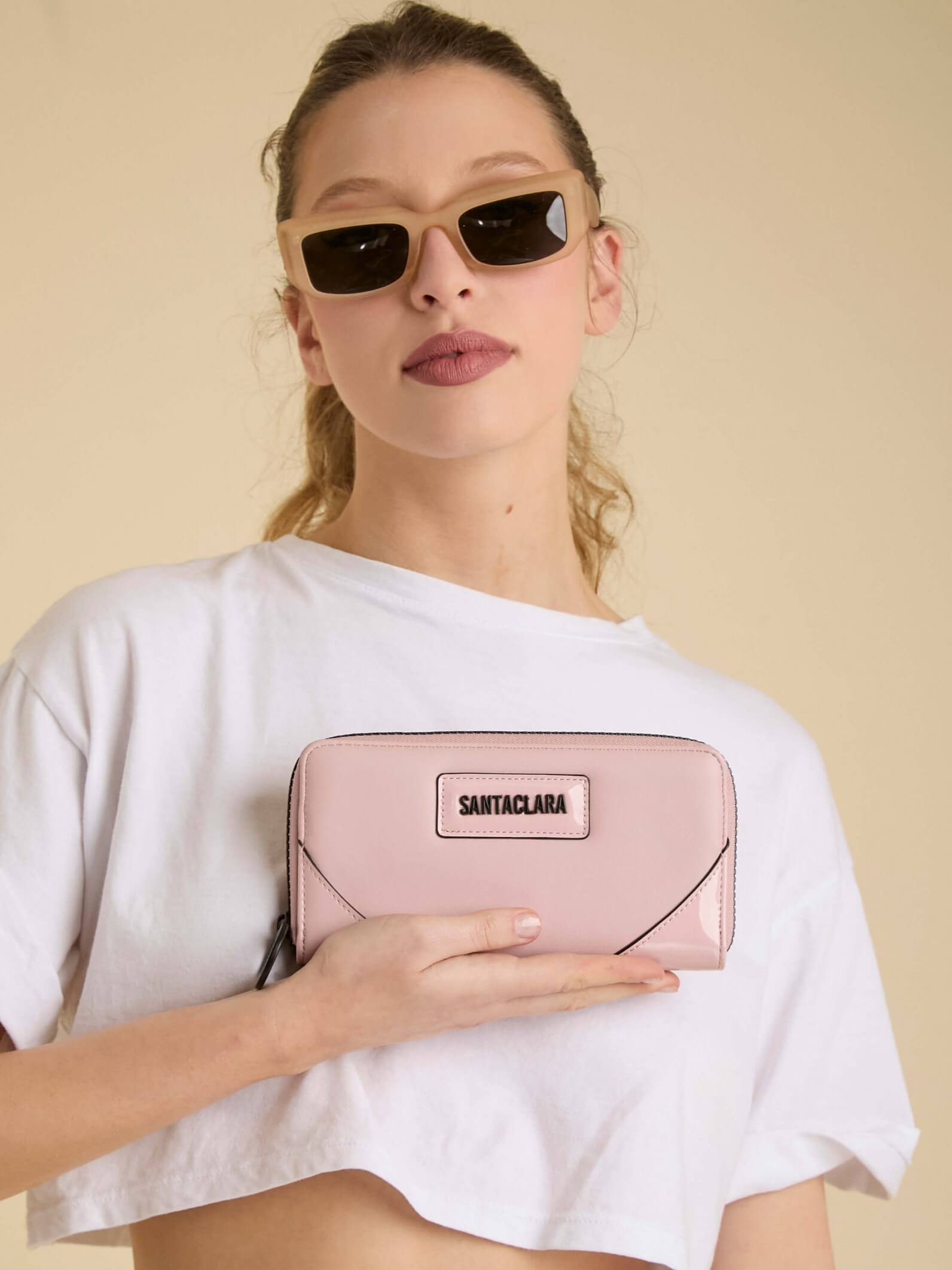 Billetera Jade  Rosa Con Bloqueo RFID Anticloning