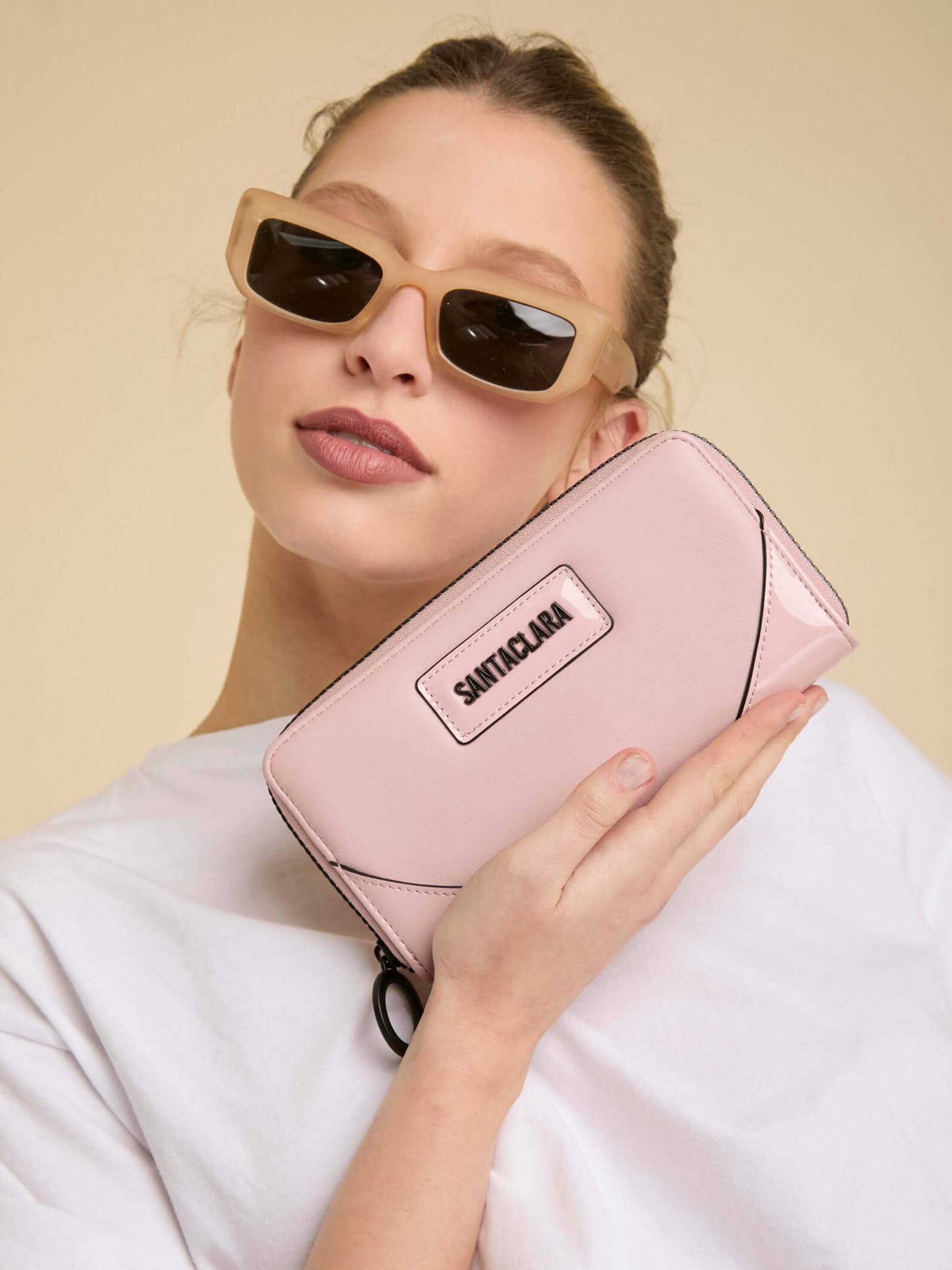 Billetera Jade  Rosa Con Bloqueo RFID Anticloning