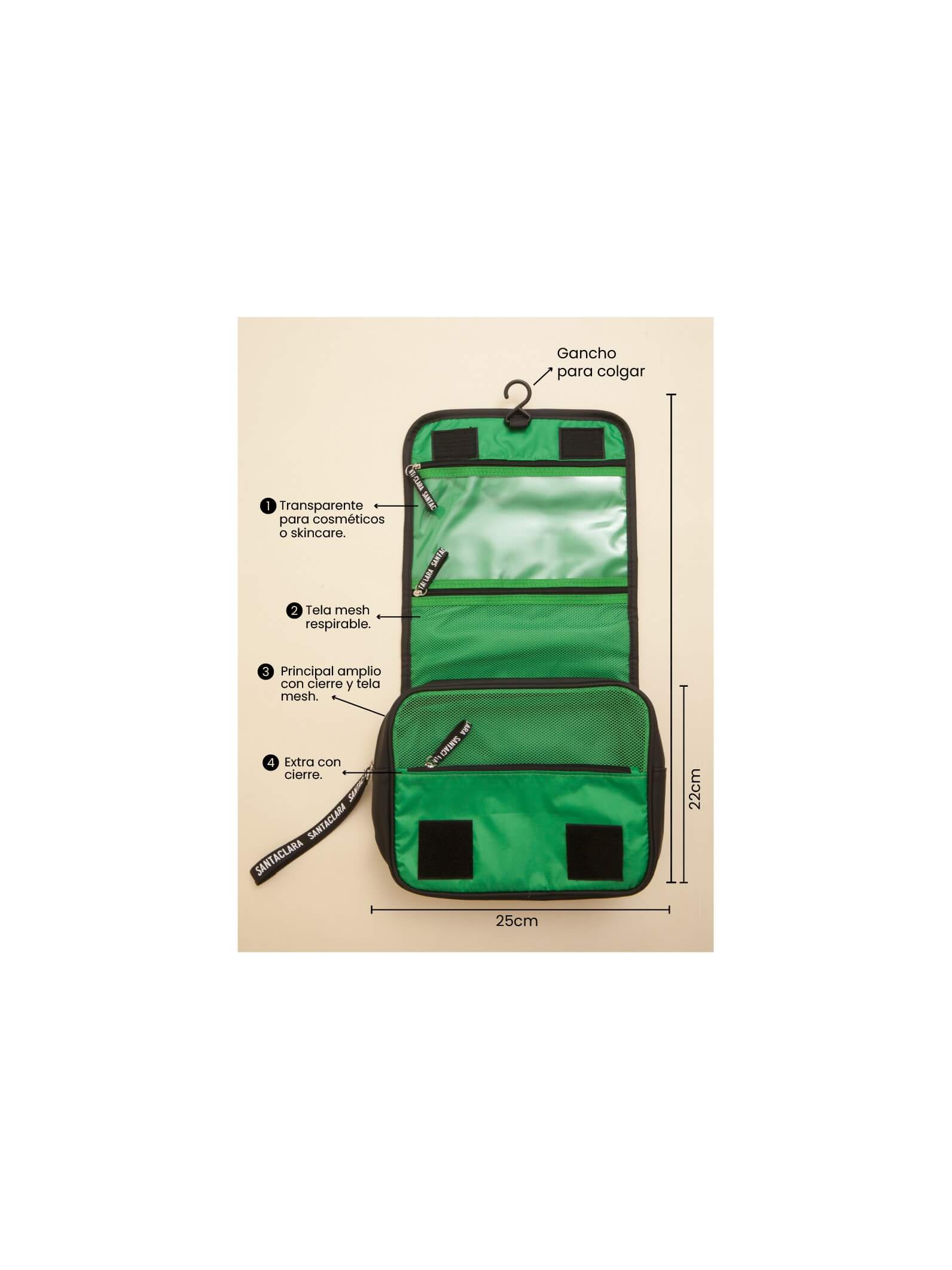 Neceser Organizador Travel Negro Impermeable