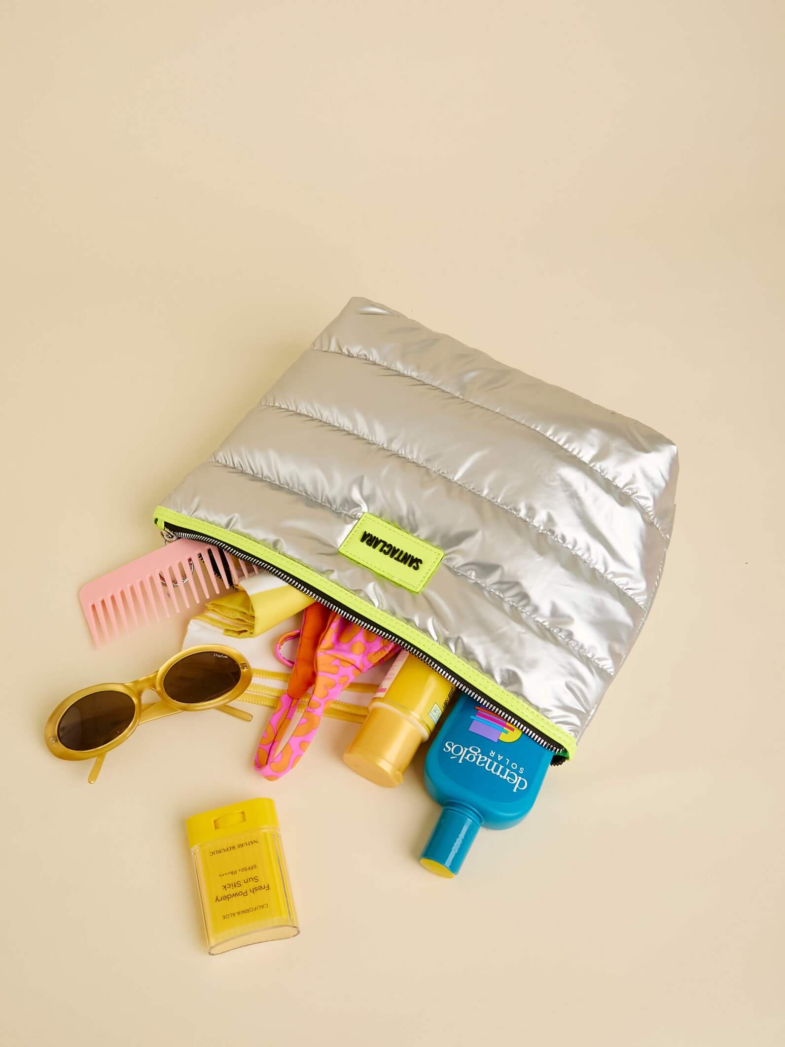 Neceser Maxi Puffer Plata