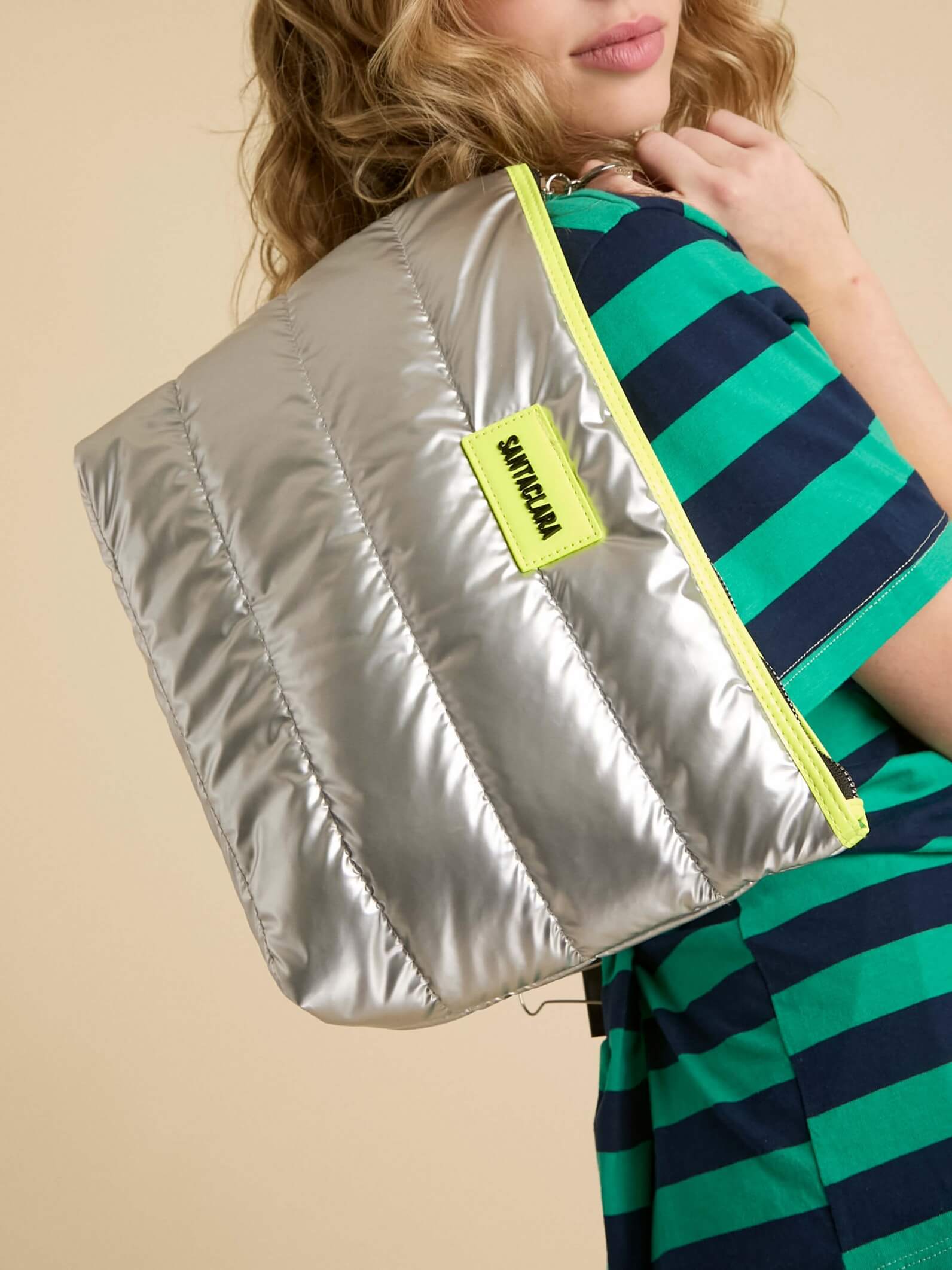 Neceser Maxi Puffer Plata