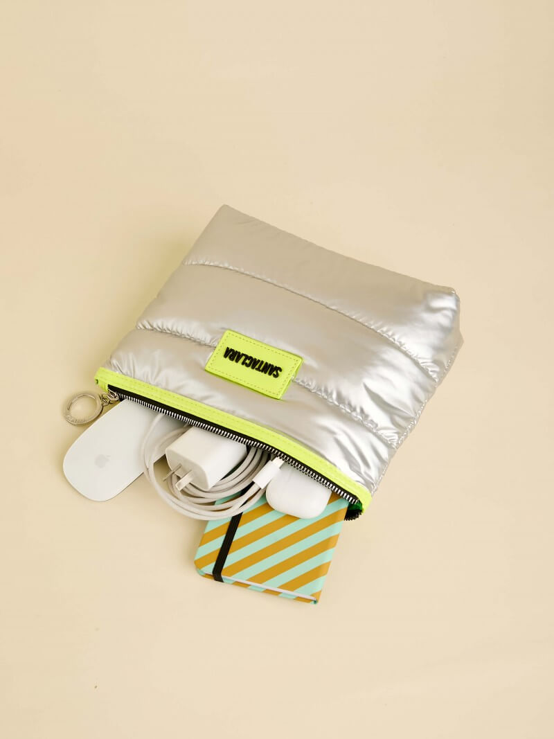 Neceser Puffer Plata