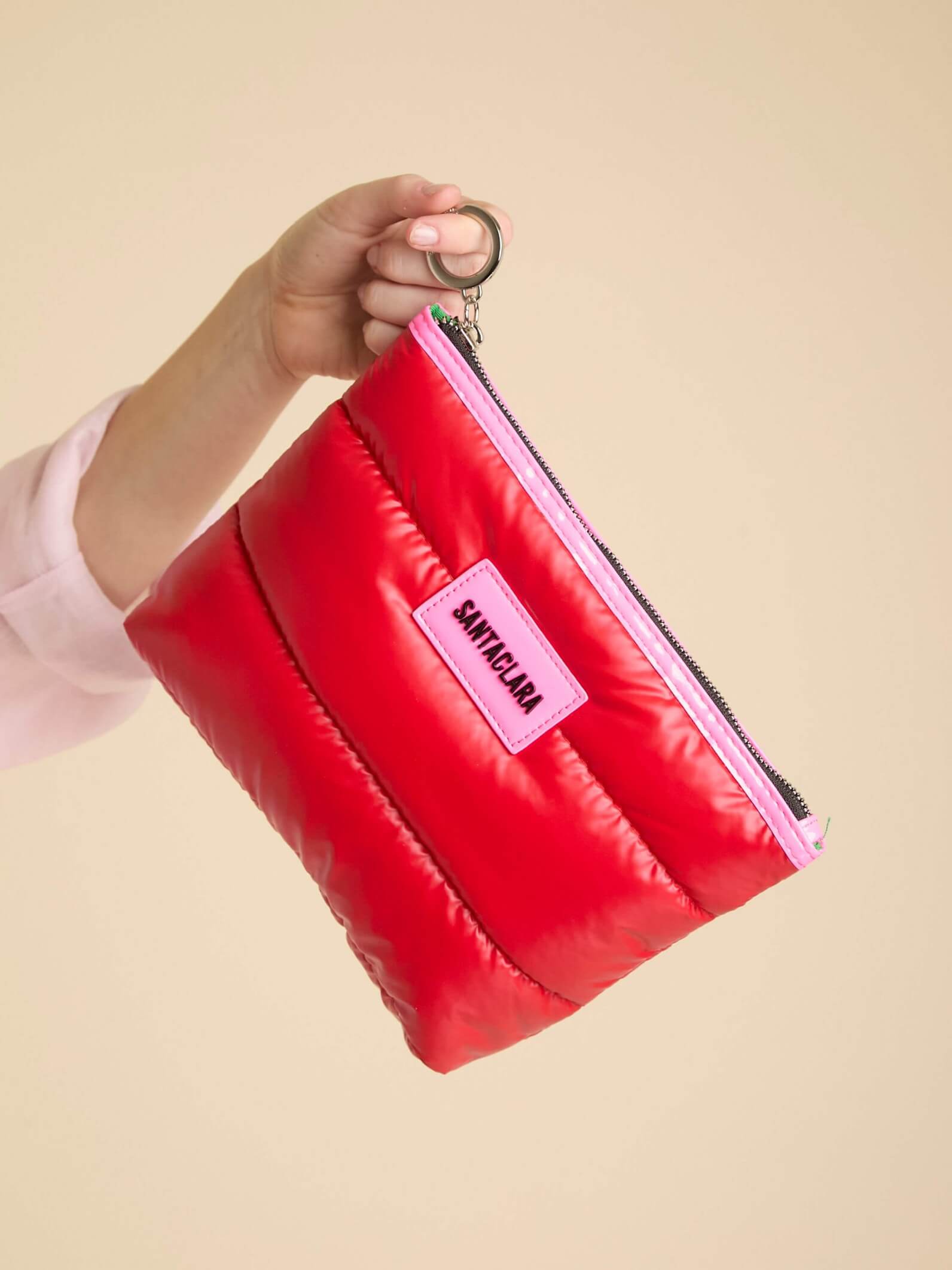 Neceser Puffer Rojo Impermeable