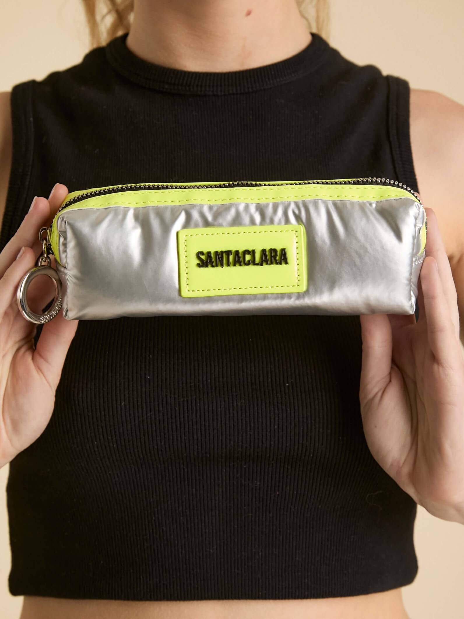 Neceser Cartuchera Puffer Plata