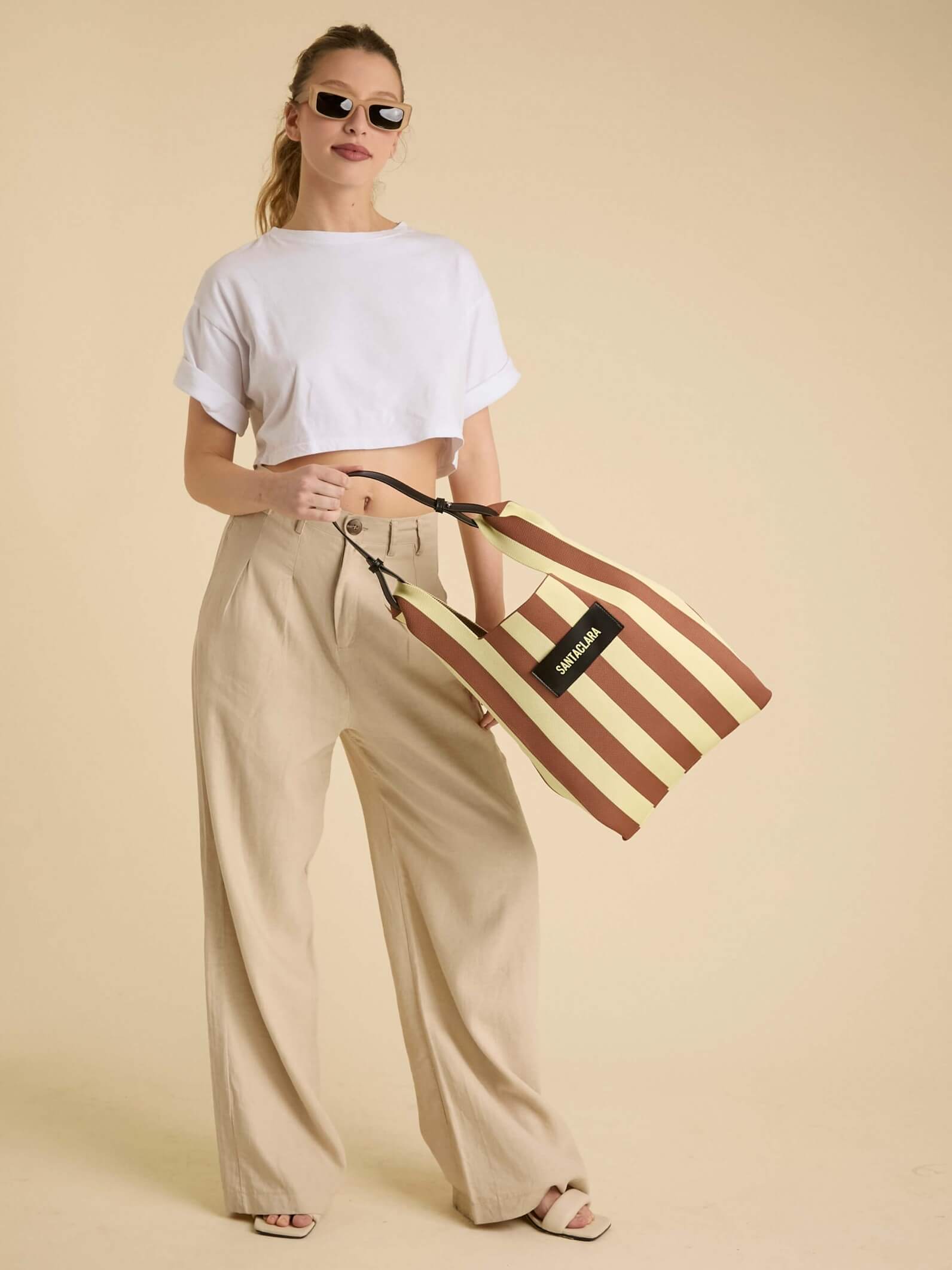 Tote Bag Tejida Stripes Amarillo