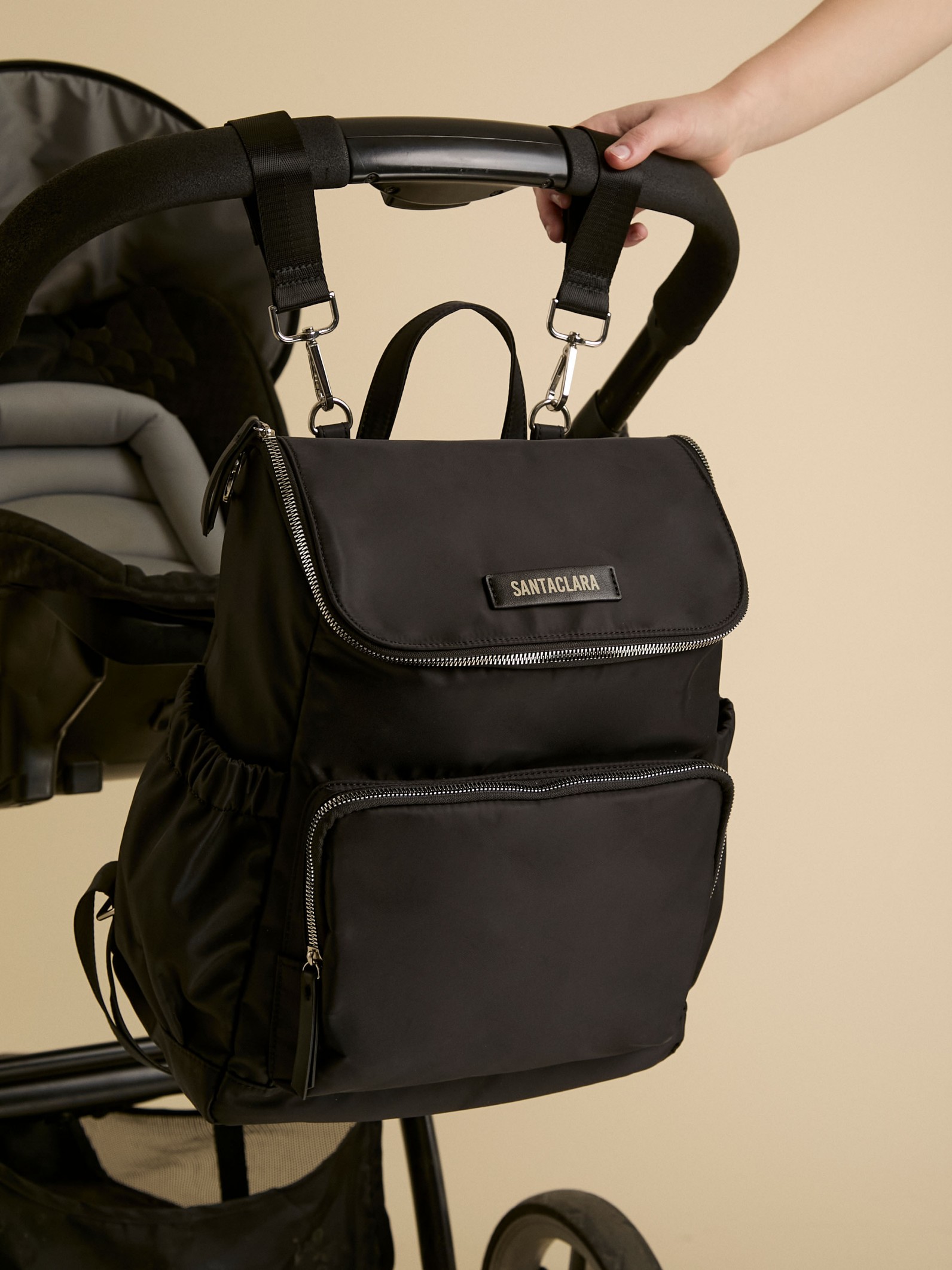 Mochila Maternal Nido Negra Con Cambiador Incluído
