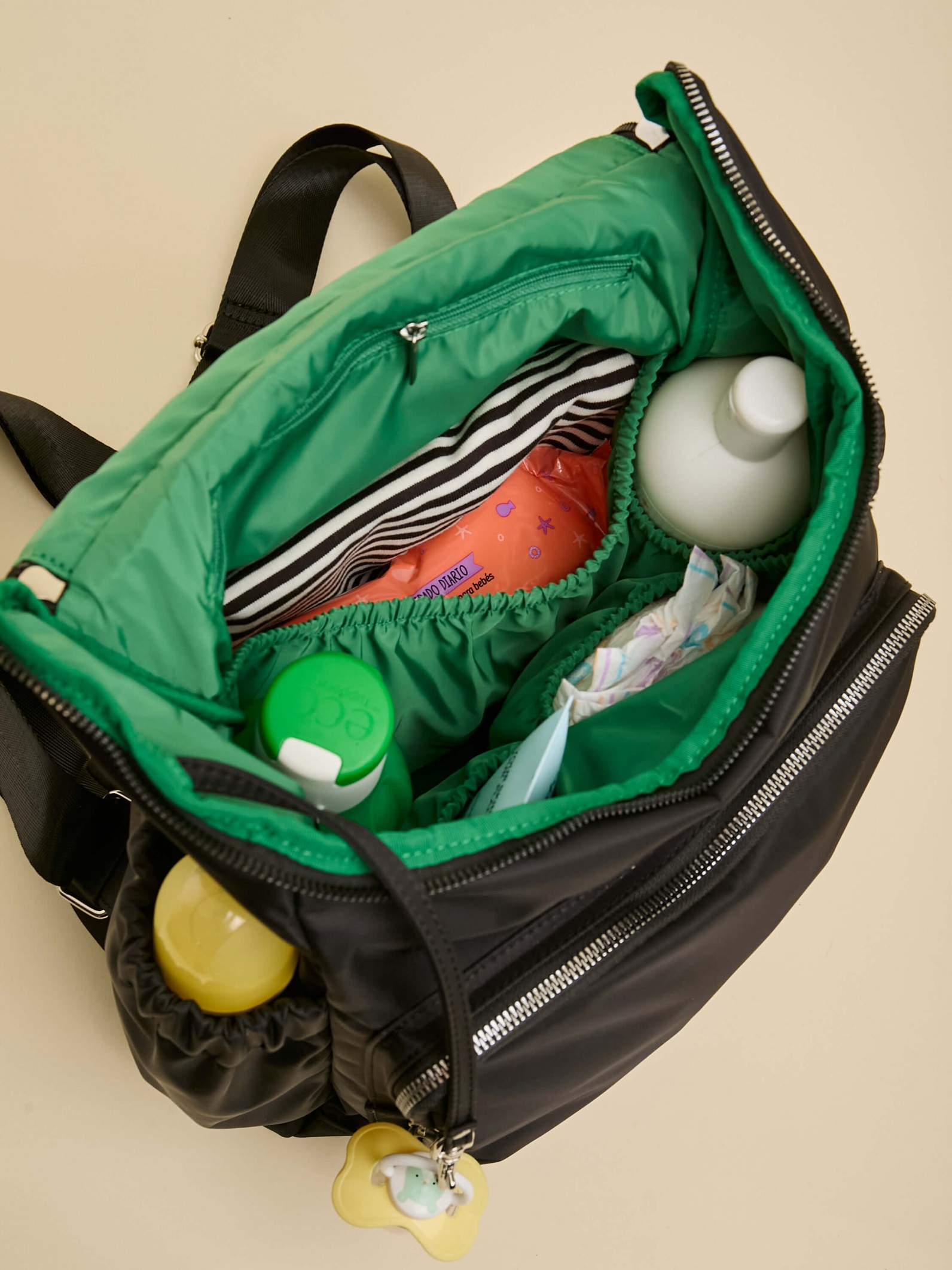 Mochila Maternal Nido Negra Con Cambiador Incluído