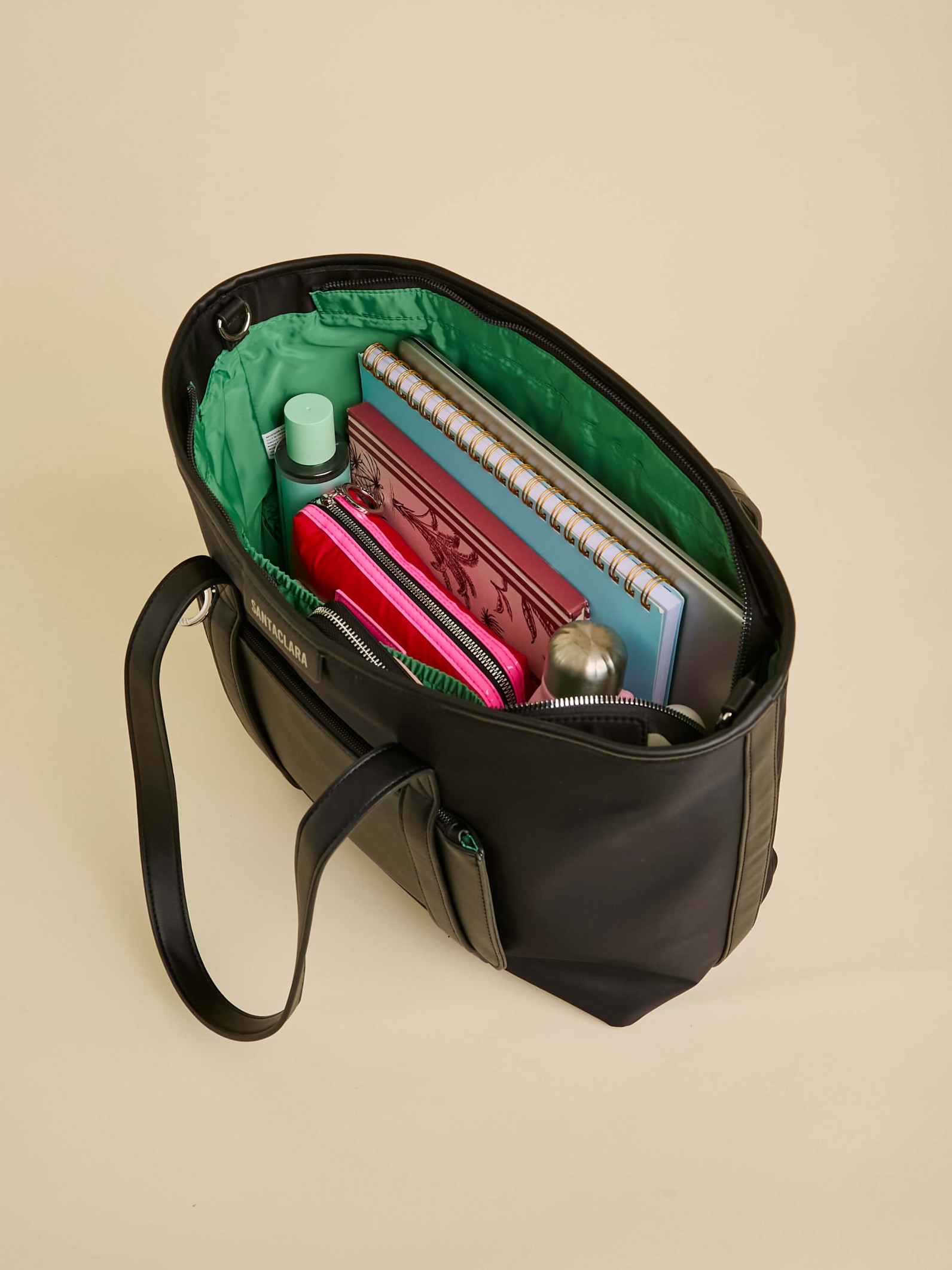 Cartera Maternal Shopper Nido Negra Con Cambiador Incluído