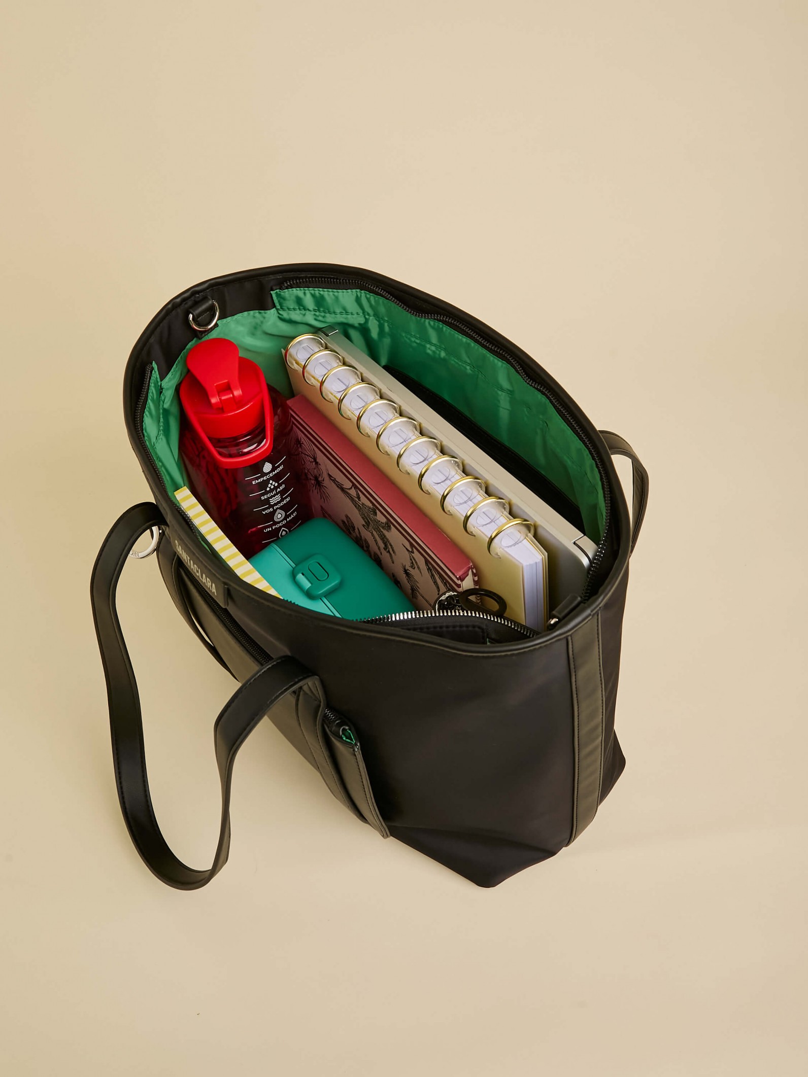Cartera Maternal Shopper Nido Negra Con Cambiador Incluído