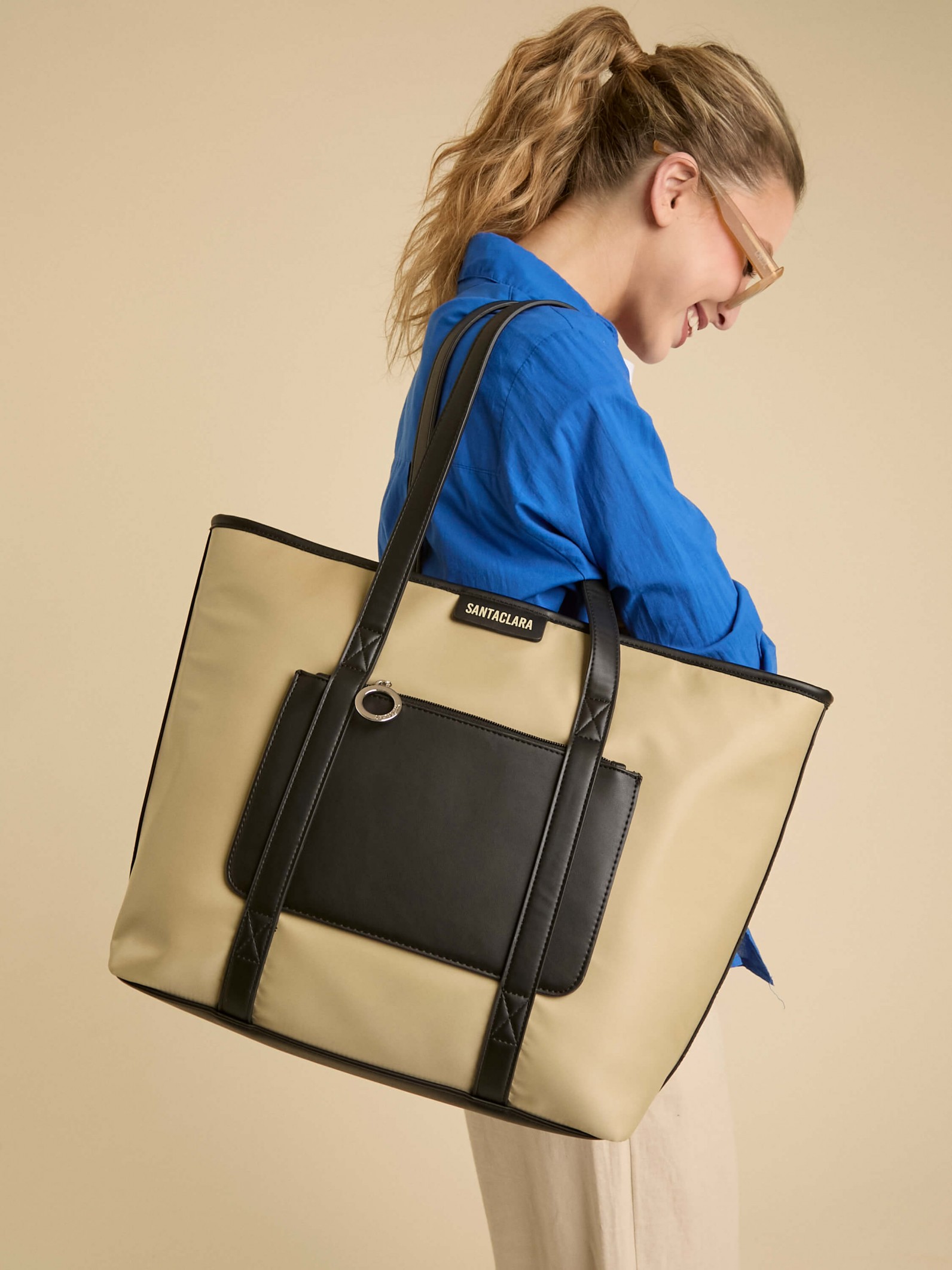 Cartera Maternal Shopper Nido Beige Con Cambiador Incluído