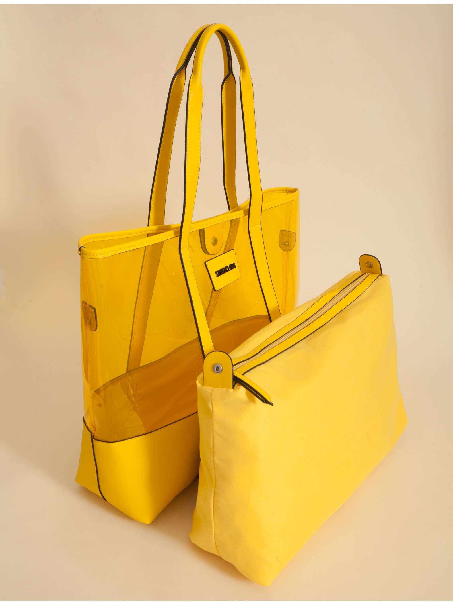 Cartera Shopper Mar Amarilla De Playa