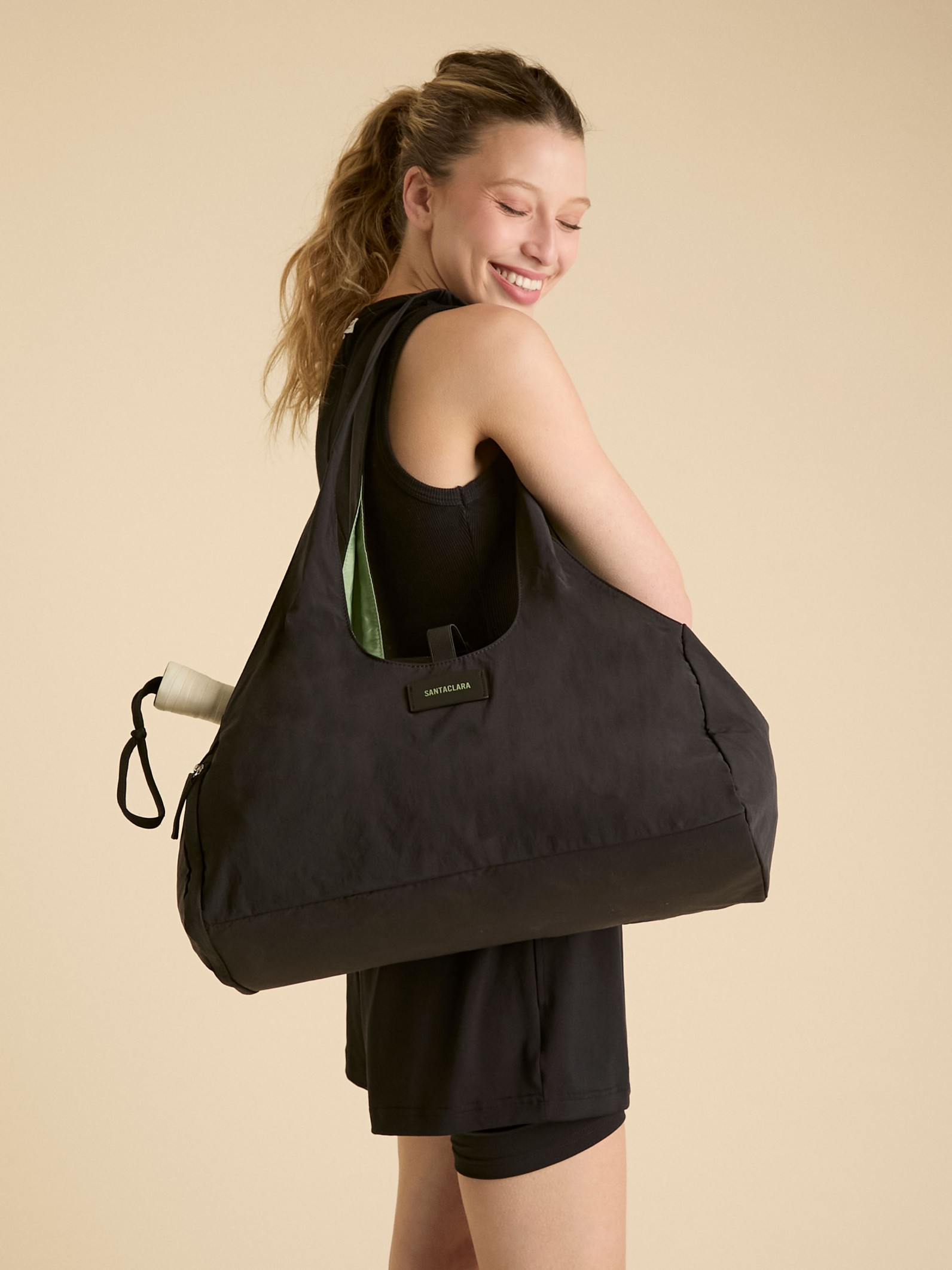 Bolso Aura Negro Porta Mat de Yoga