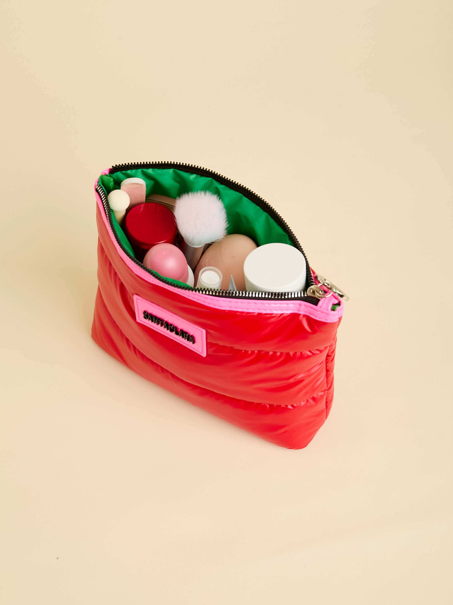 Set de Neceseres x3 Puffer Color Rojo