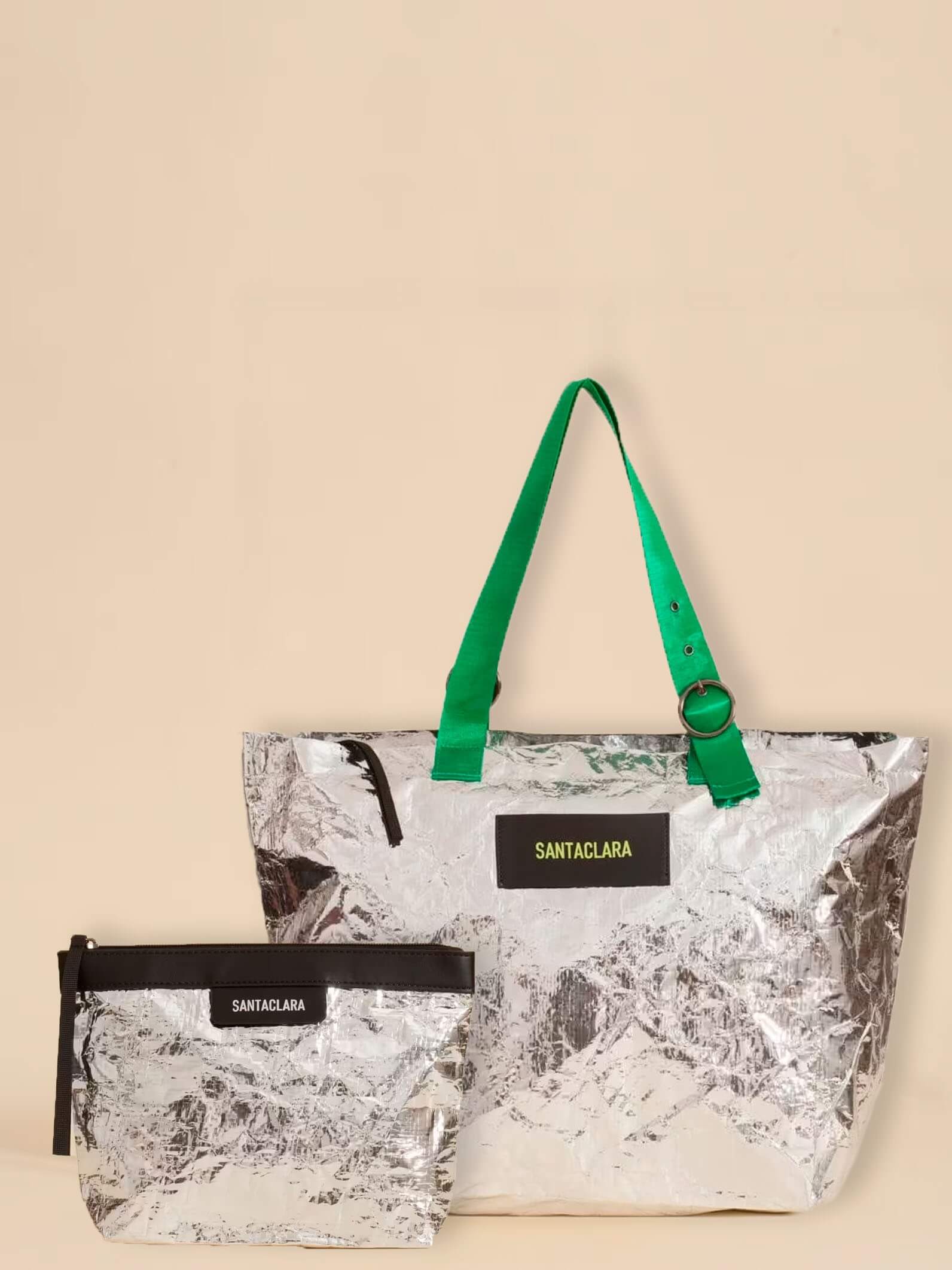 Set Bolso Tote Bag + Neceser Nomade Color Plata