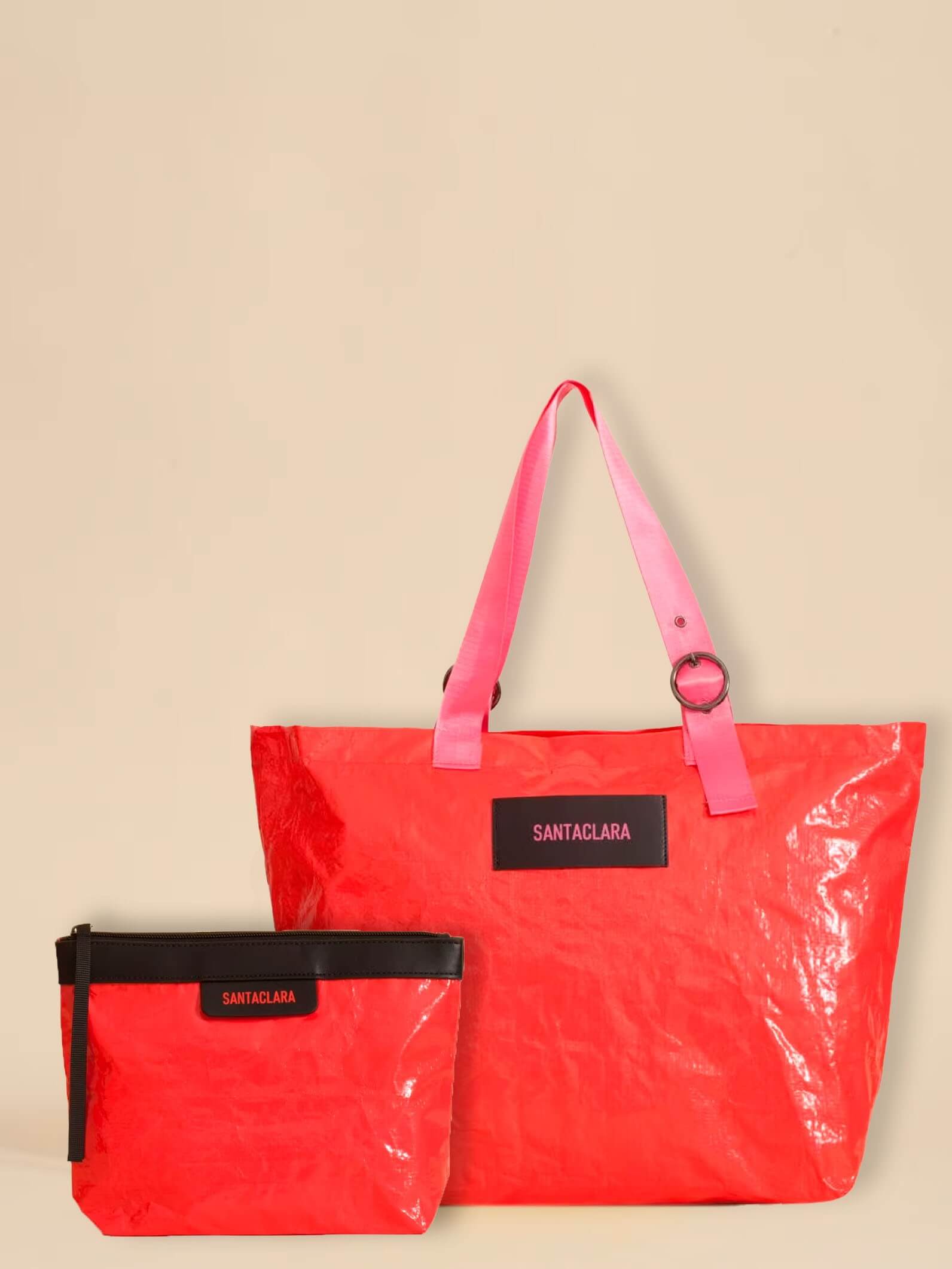 Set Bolso Tote Bag + Neceser Nomade Color Rojo
