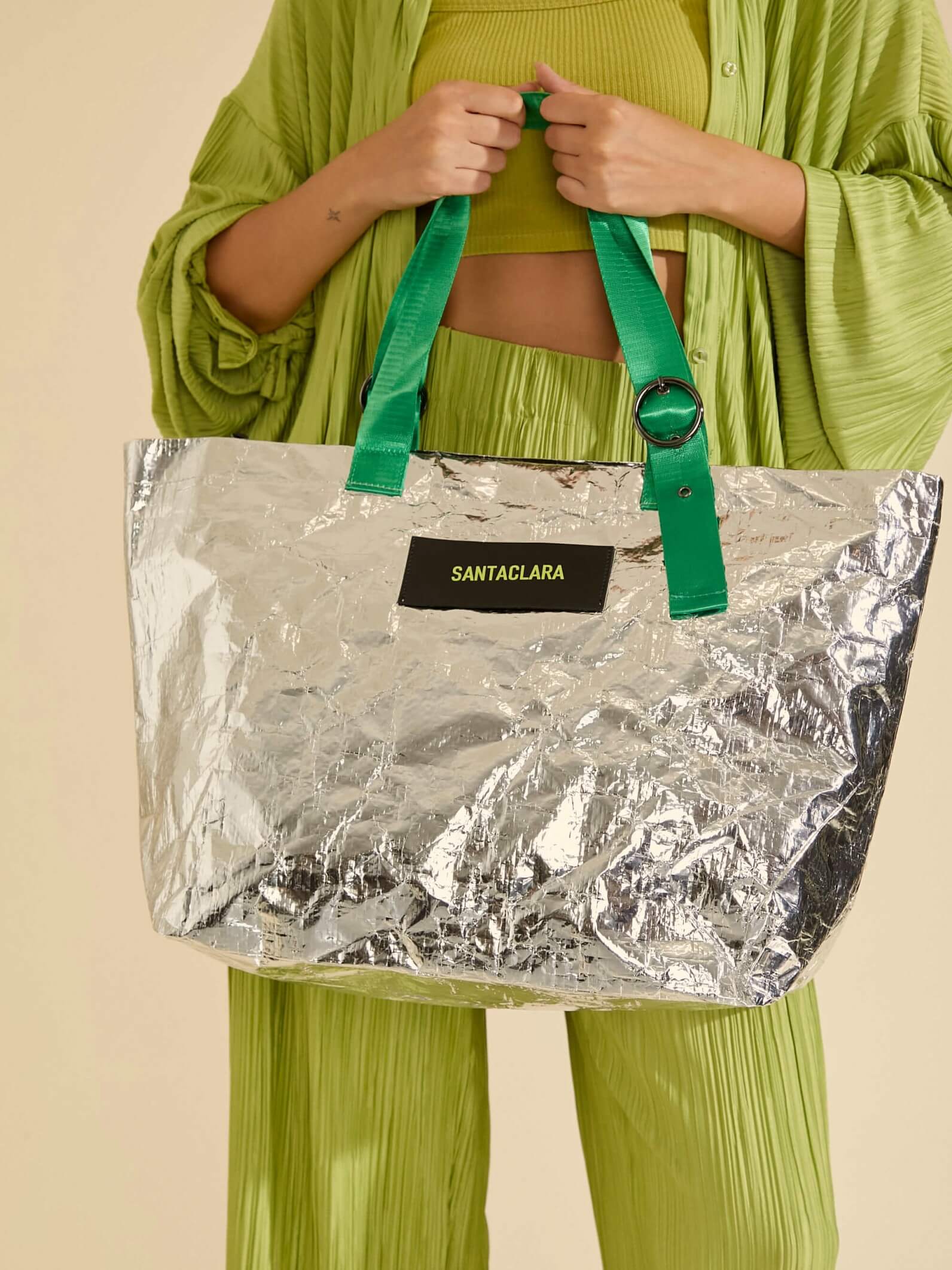 Set Bolso Tote Bag + Neceser Nomade Color Plata