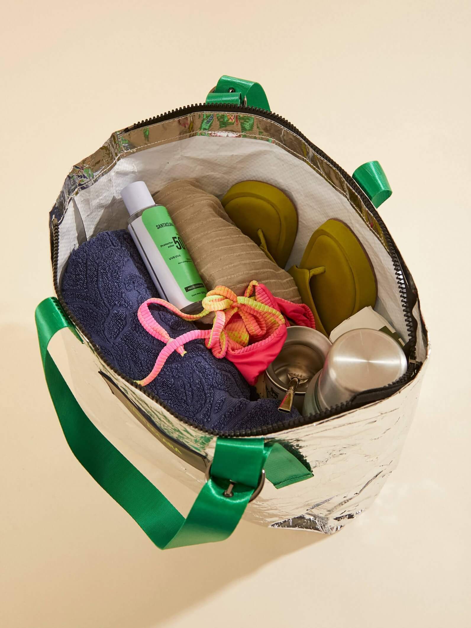 Set Bolso Tote Bag + Neceser Nomade Color Plata