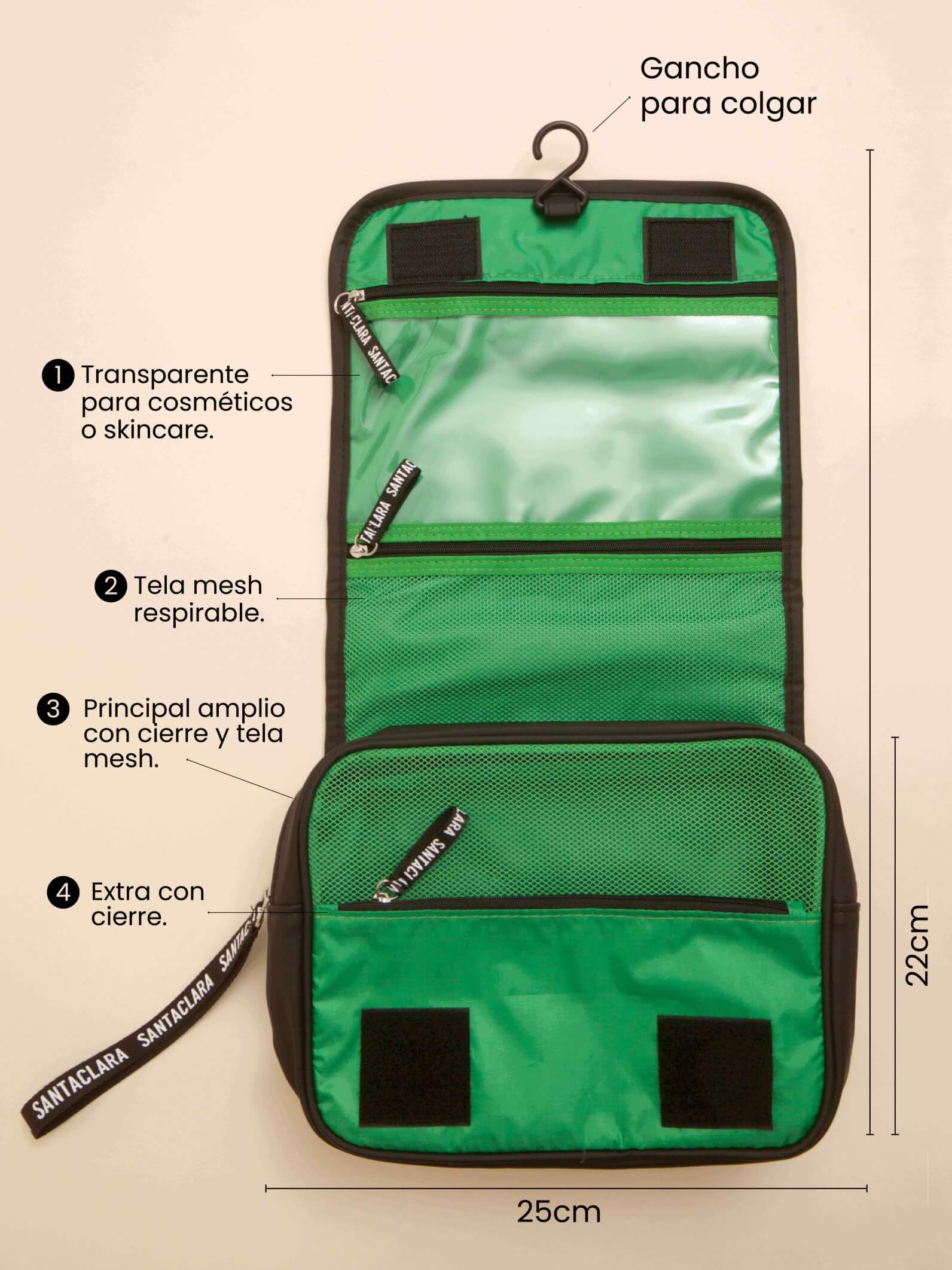 Set de Neceseres x3 Travel Color Negro