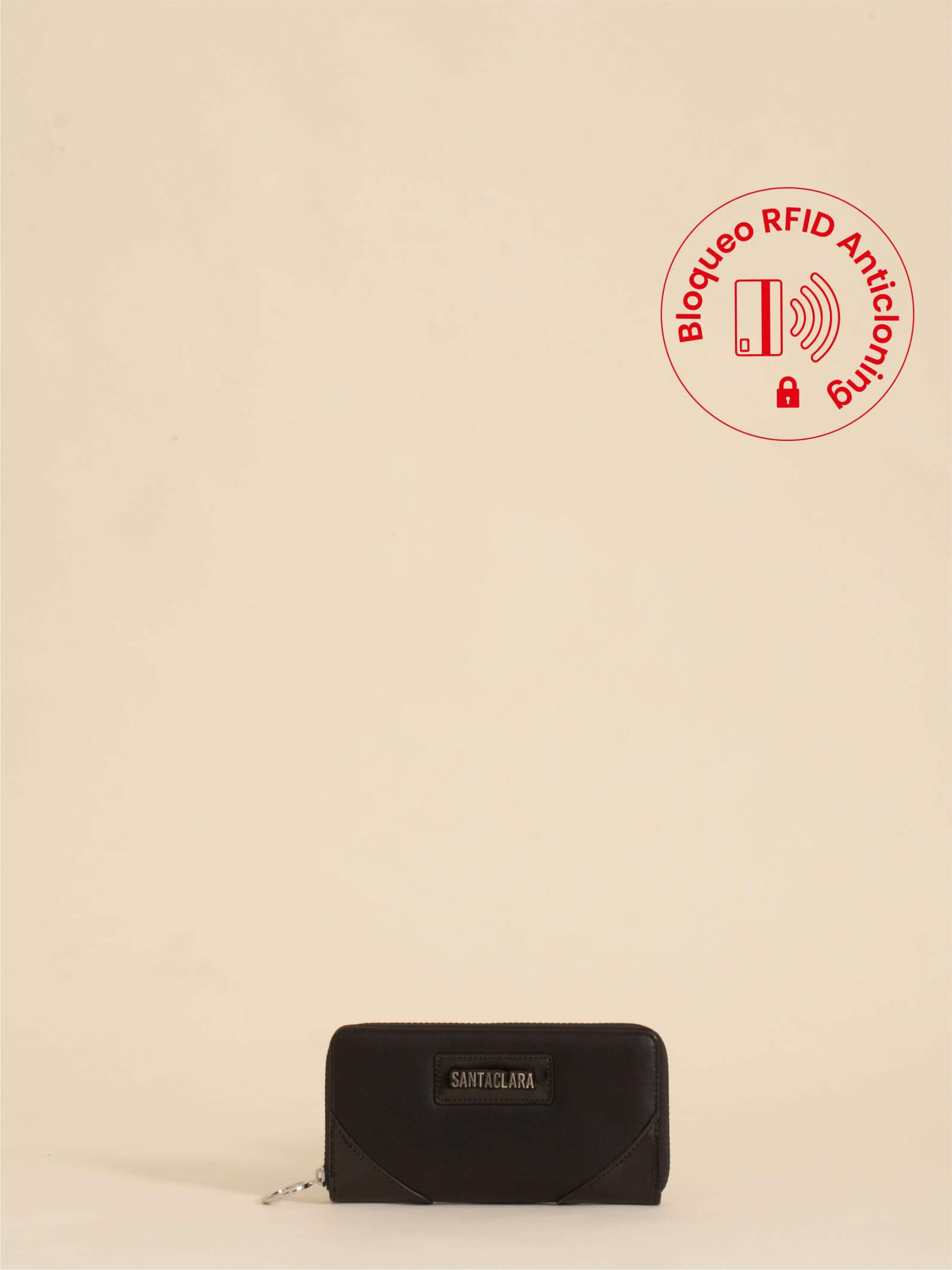 Billetera Jade  Negra Con Bloqueo RFID Anticloning