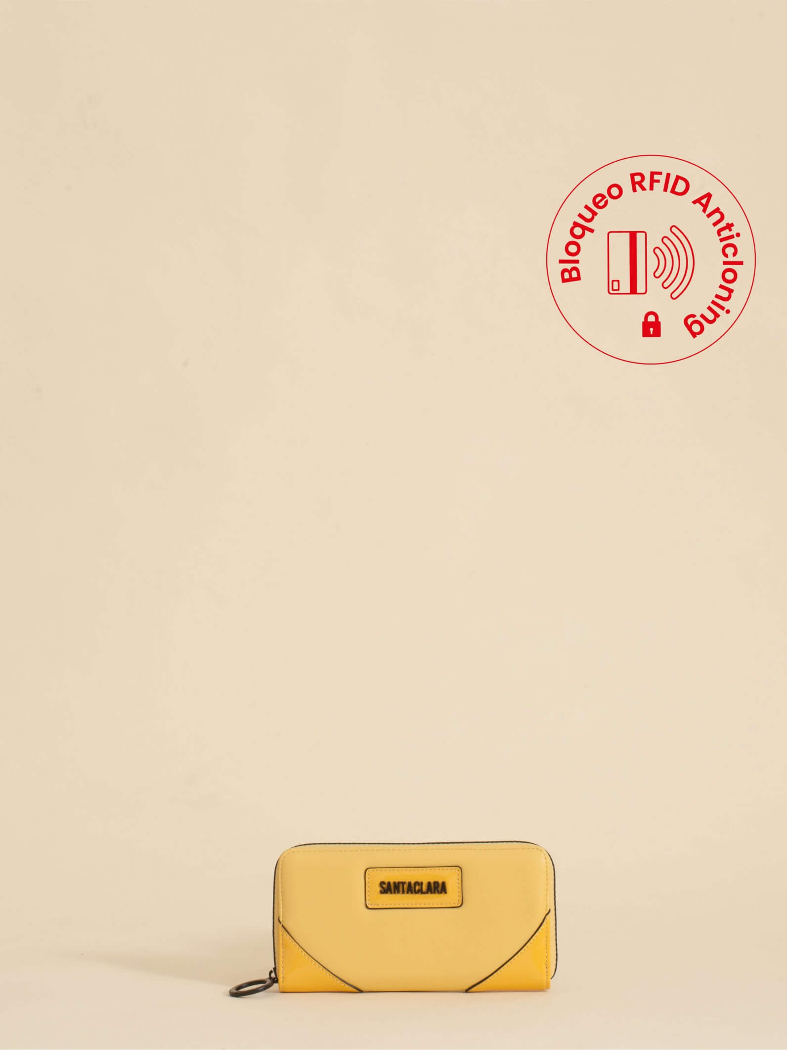 Billetera Jade  Amarilla Con Bloqueo RFID Anticloning