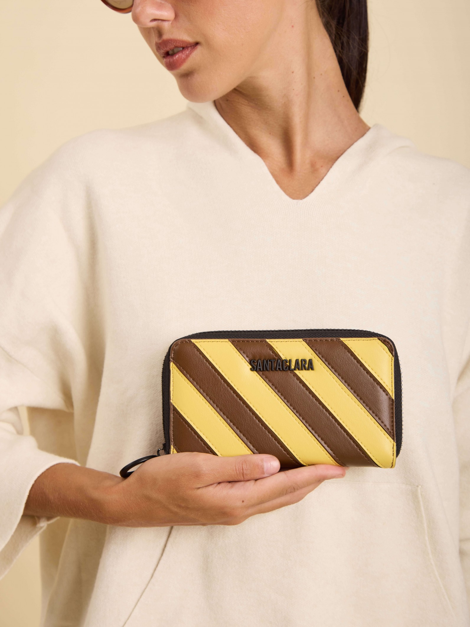 Billetera Stripes Chocolate