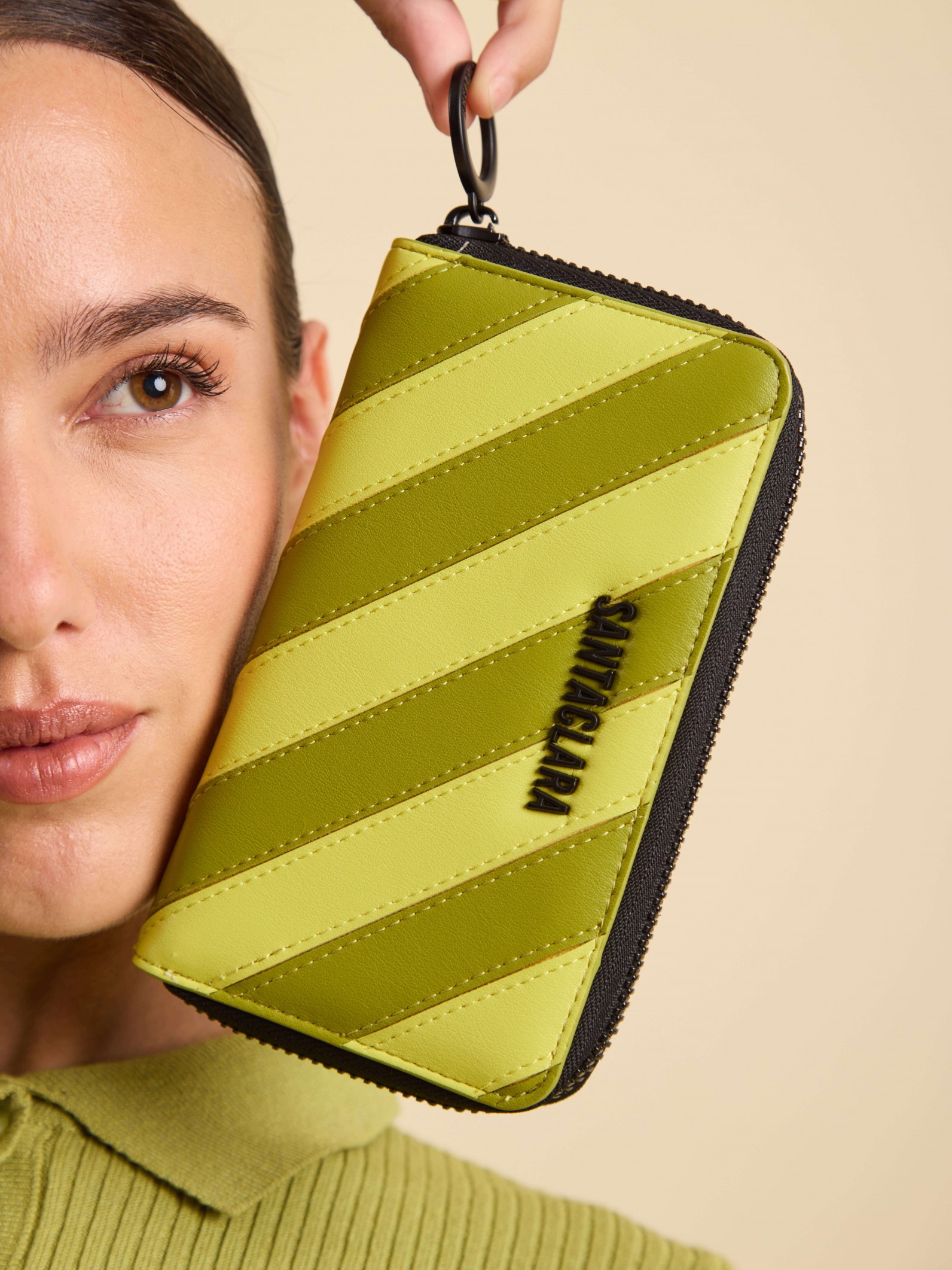 Billetera Stripes Oliva