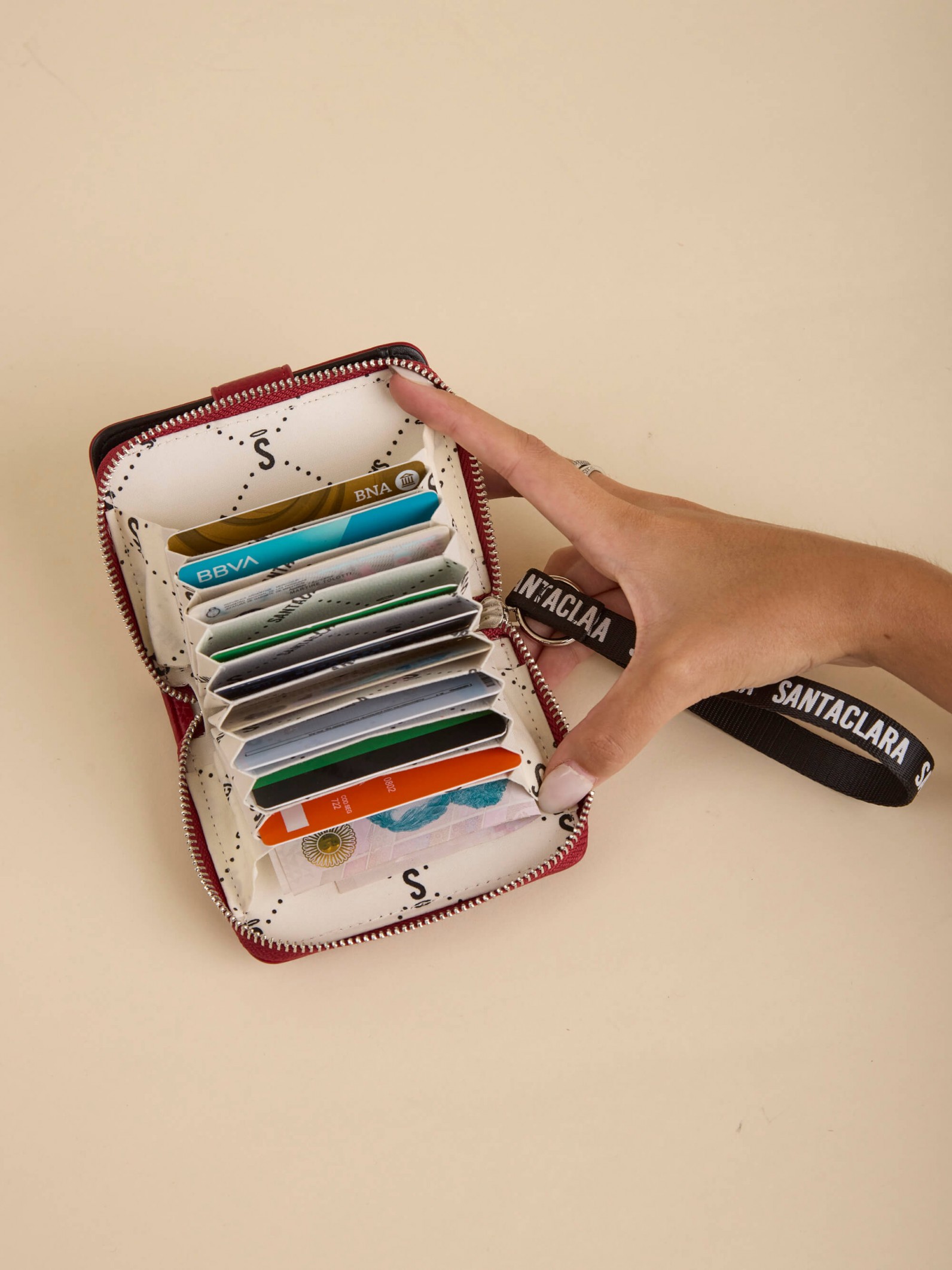 Billetera Tarjetero Amore Rojo Oscuro