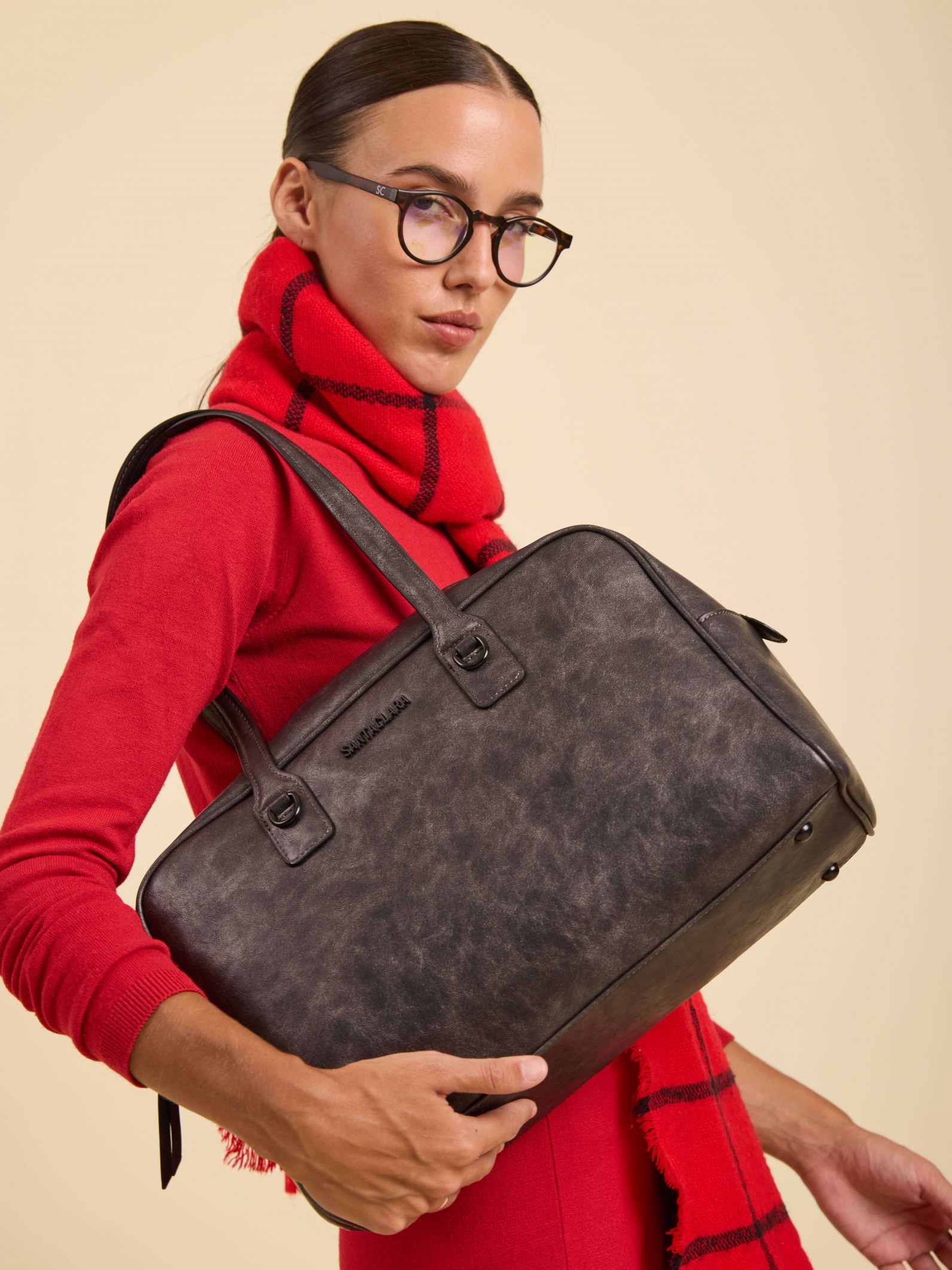 Cartera Baulito Miranda Gris