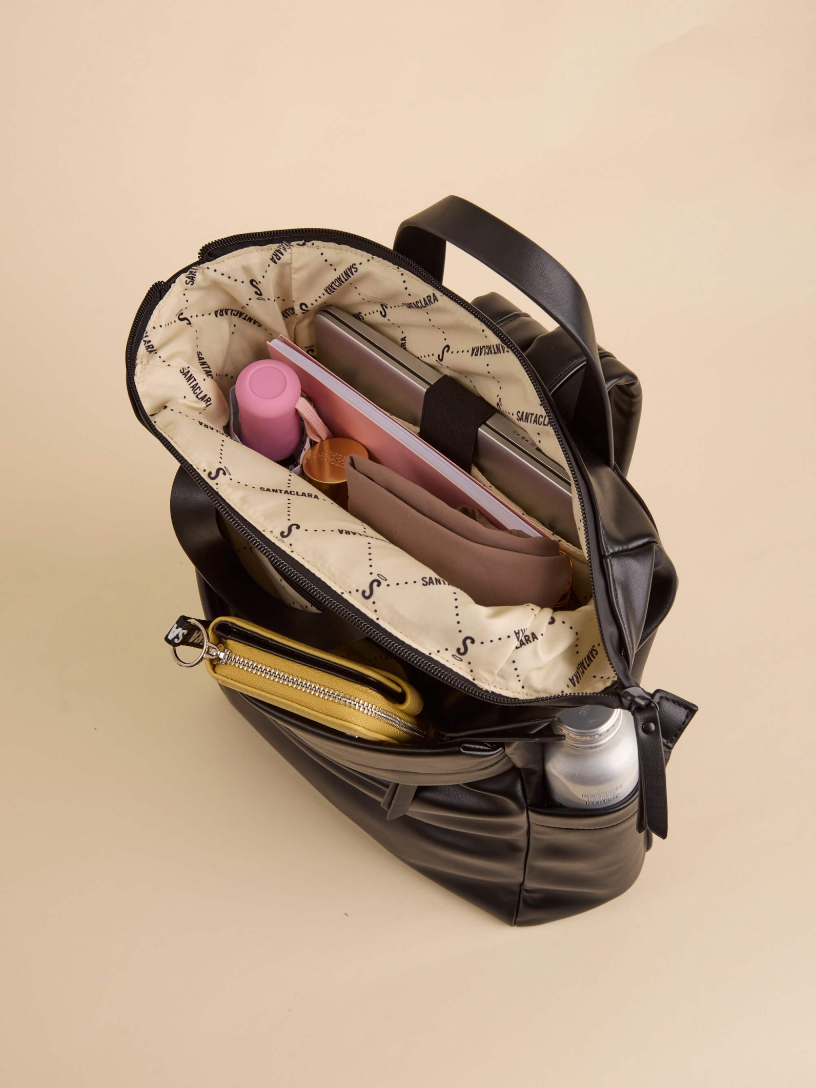 Mochila Bari Negra Impermeable Porta Notebook