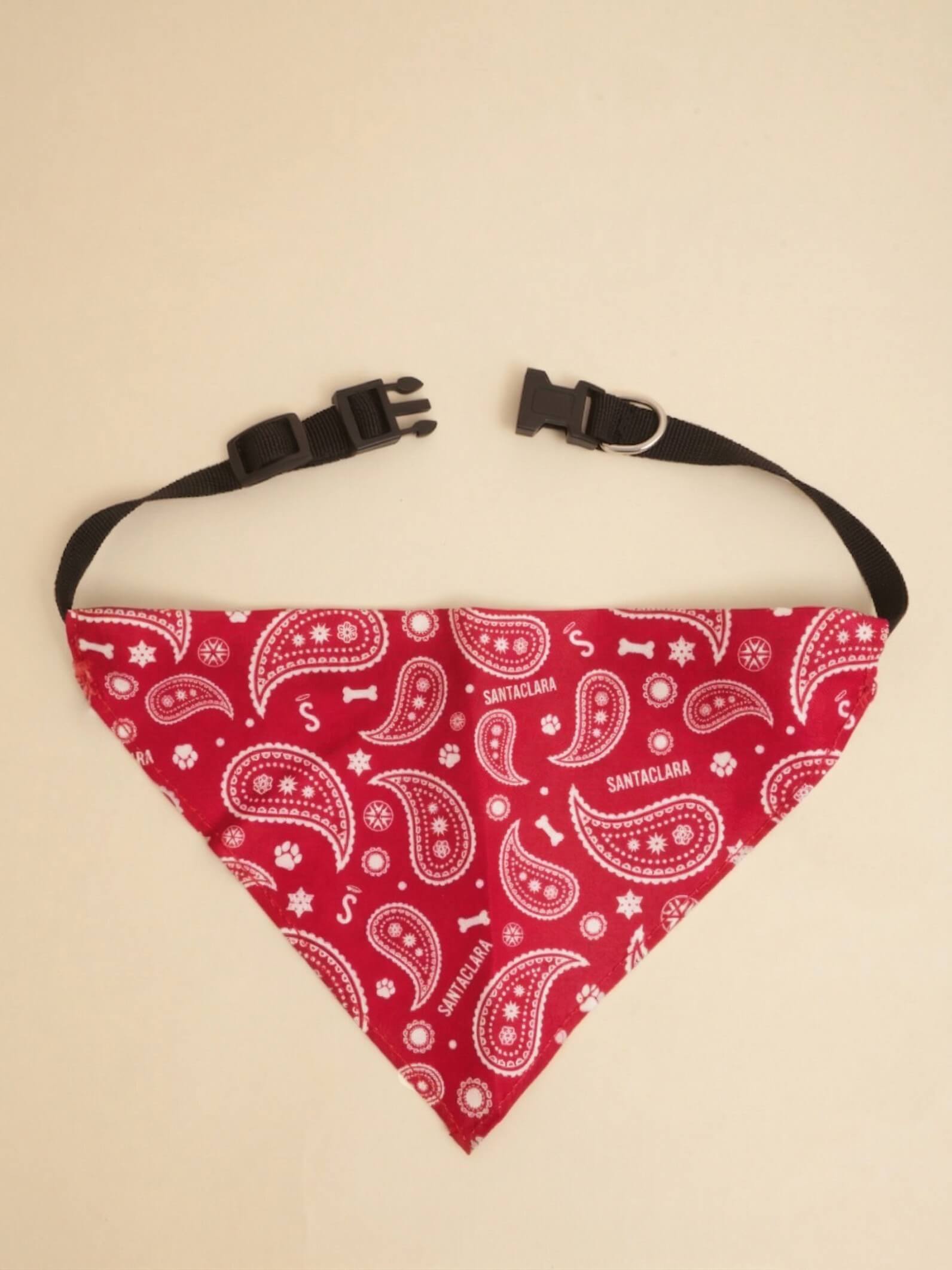 Pañuelo Bandana Para Perro Huella Rojo