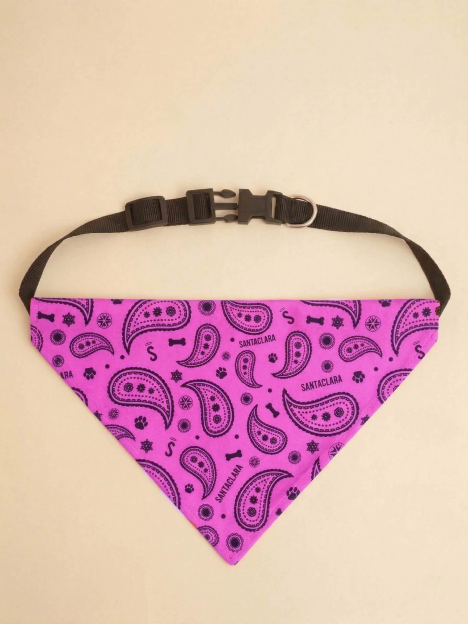 Pañuelo Bandana Para Perro Huella Rosa