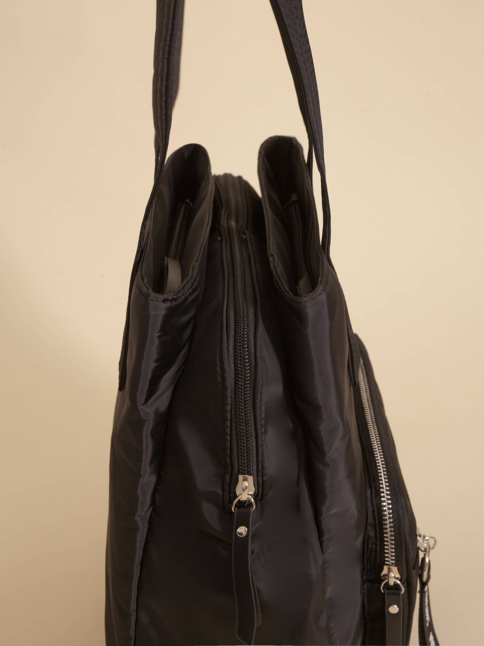 Cartera Shopper Bea Negro Triple compartimento