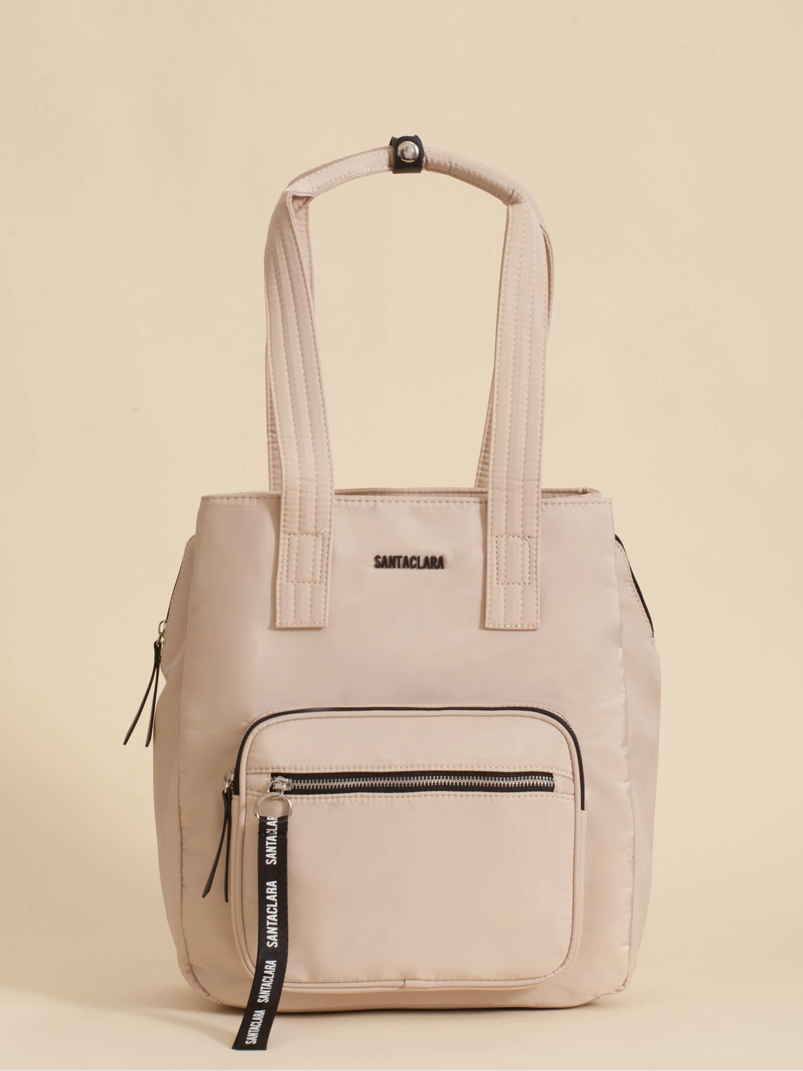 Cartera Shopper Bea Beige Triple compartimento